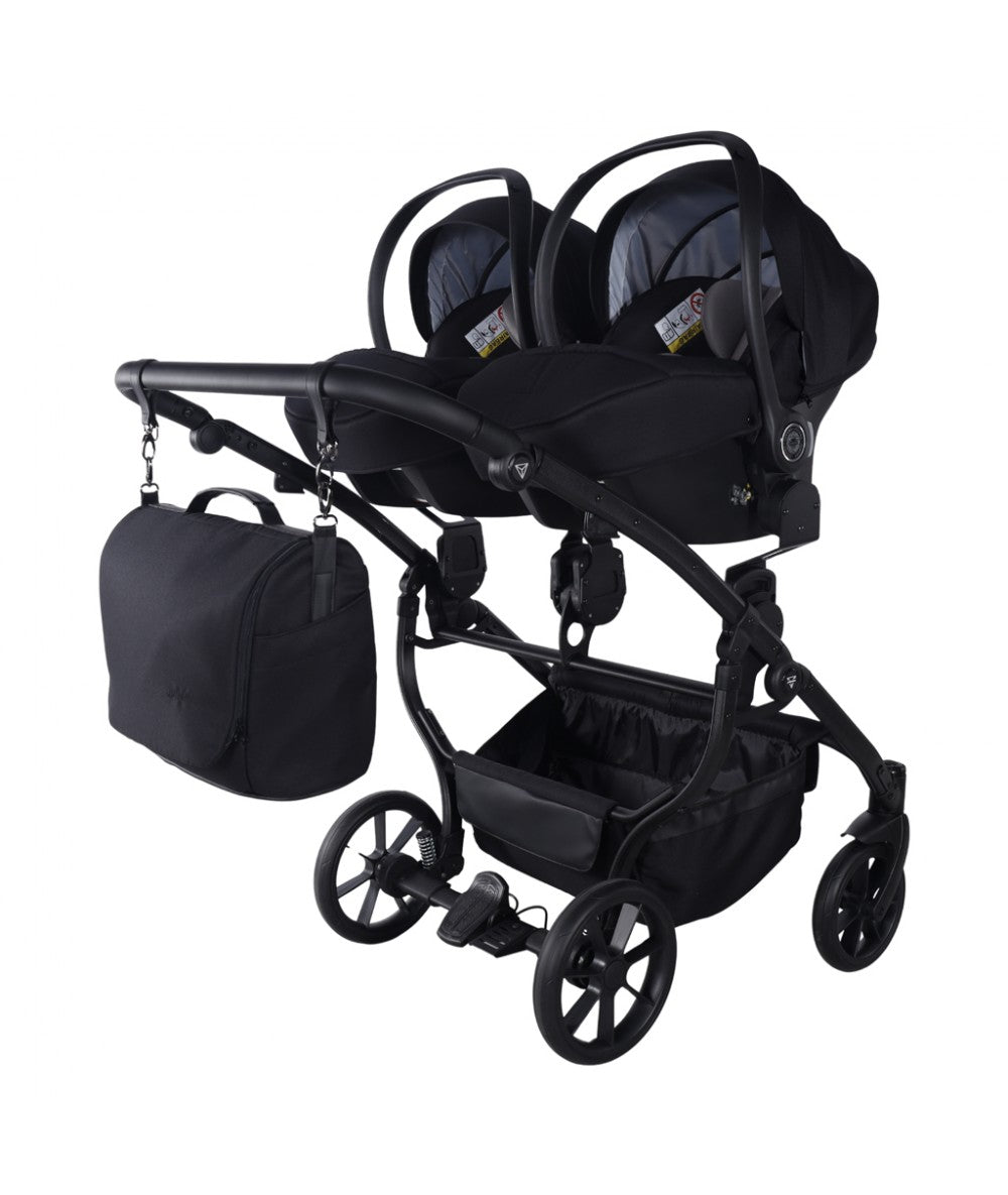 Zwillings-/Geschwisterwagen JUNAMA DUO V4 - Black