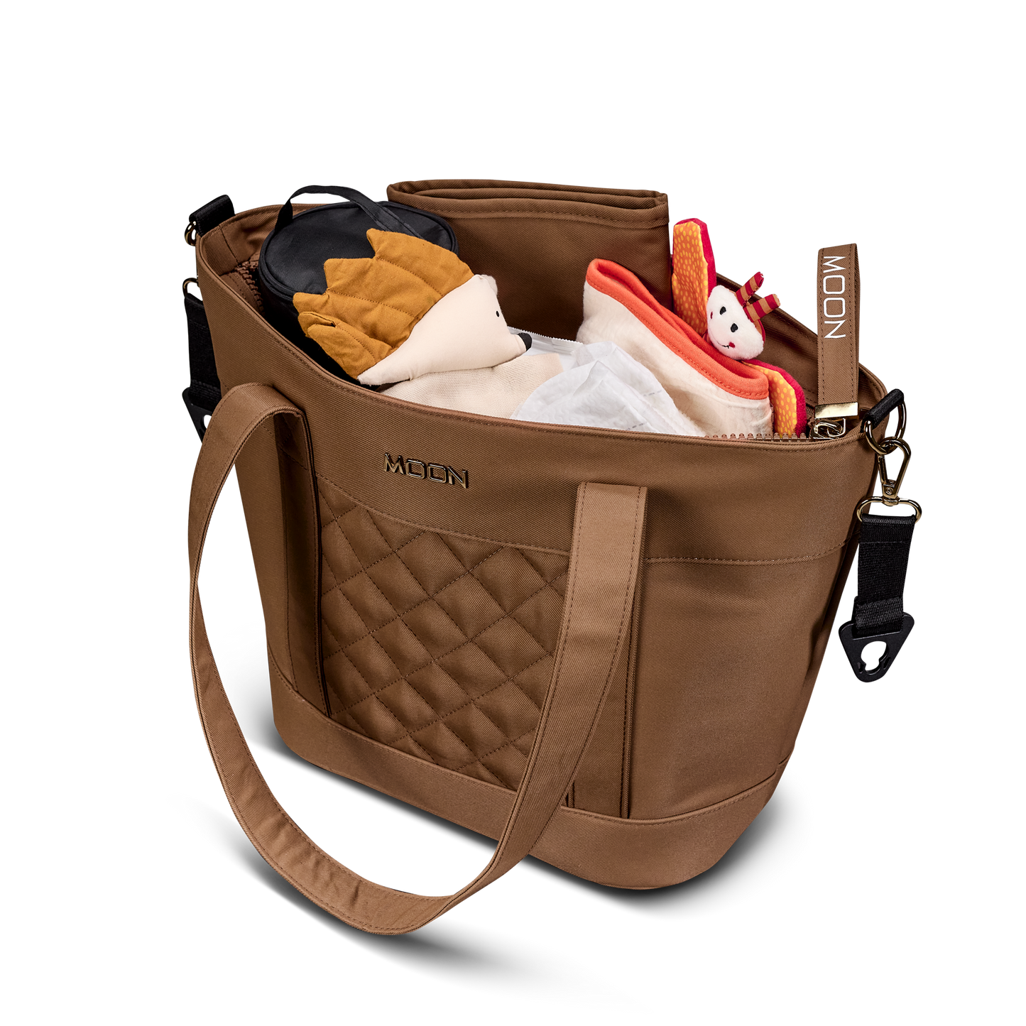 MOON - V-SHAPE BAG cognac