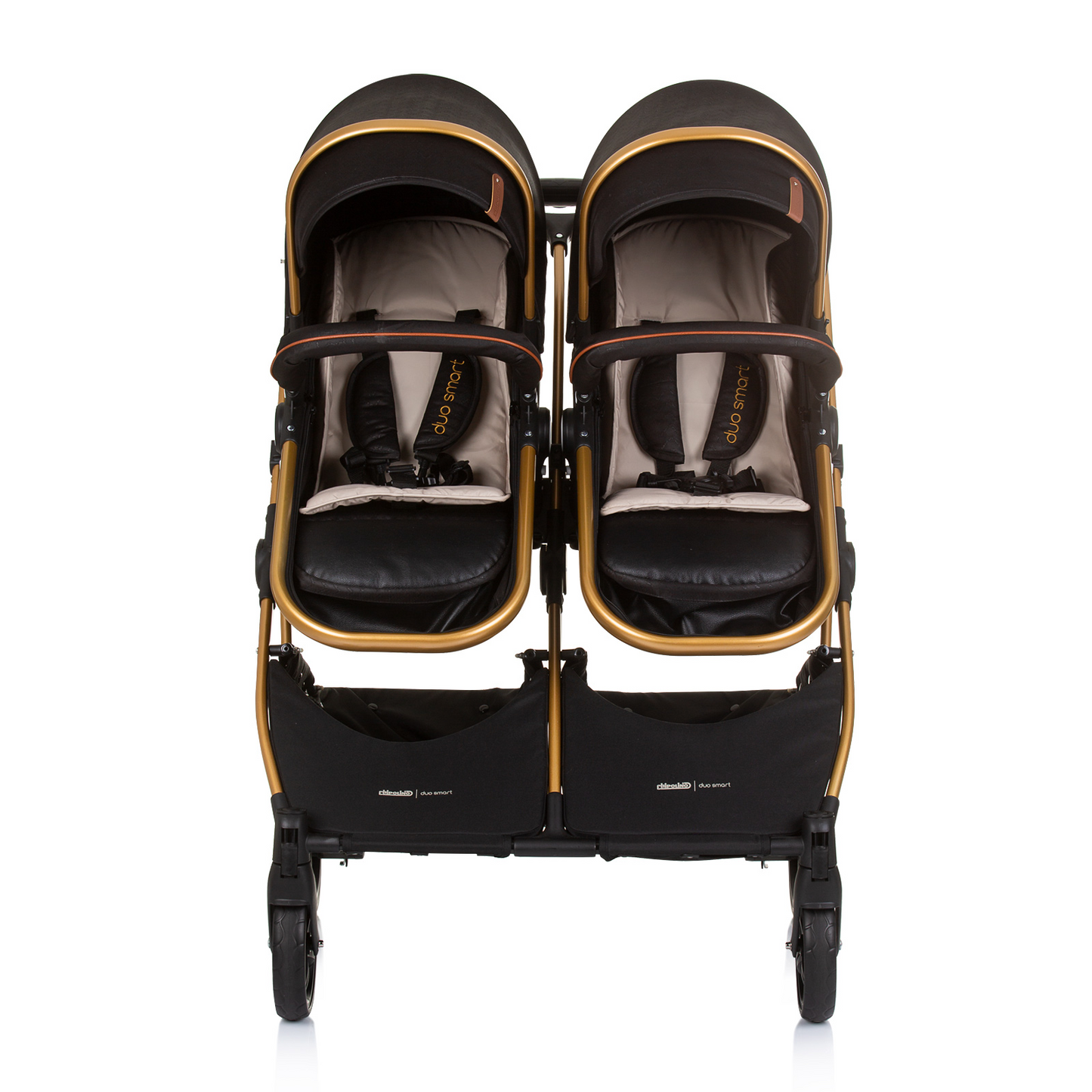 KINDERWAGEN FÜR ZWEI KINDER DUO SMART OBSIDIAN / GOLD