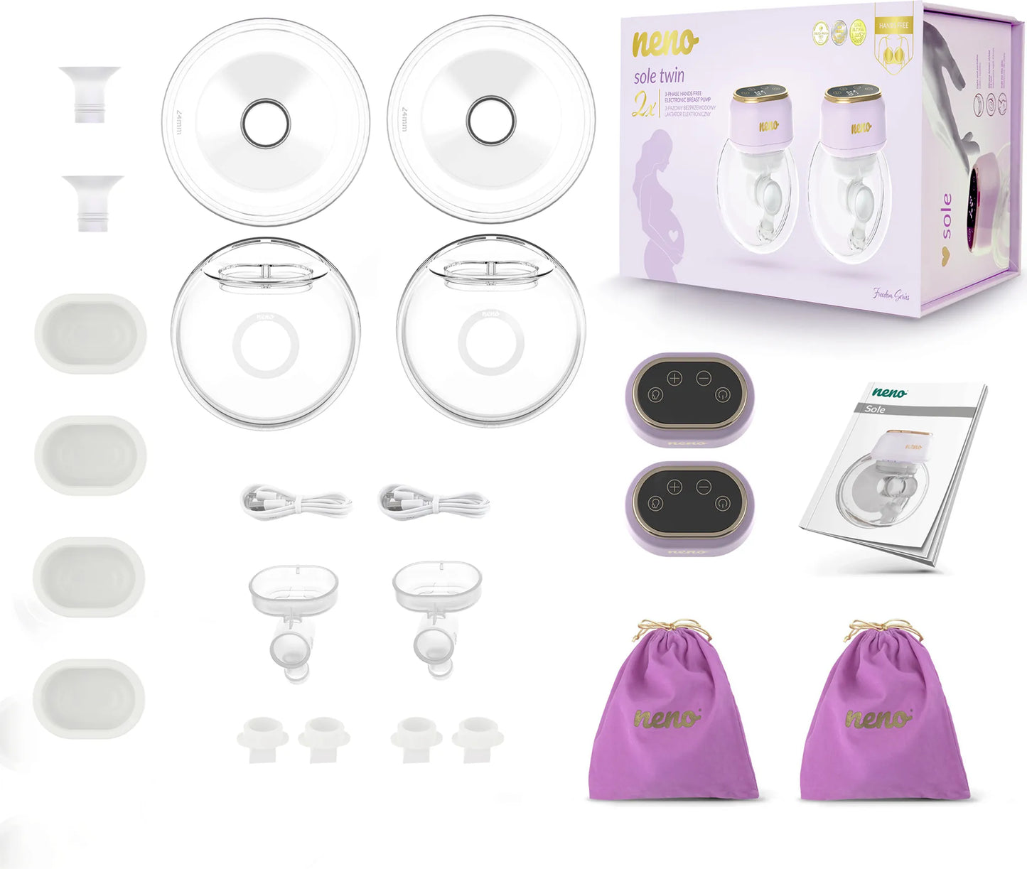 Neno Sole Twin – zwei 3-Phasen-Freisprech-Milchpumpen