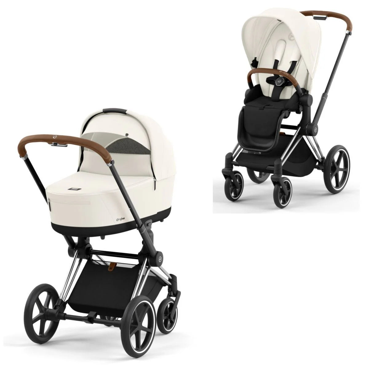 CYBEX PRIAM Set Gestell in Chrome Brown - Off White