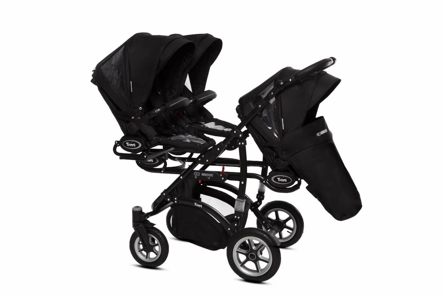 Kinderwagen „TRIPPY“ für Drillinge - SCHWARZ
