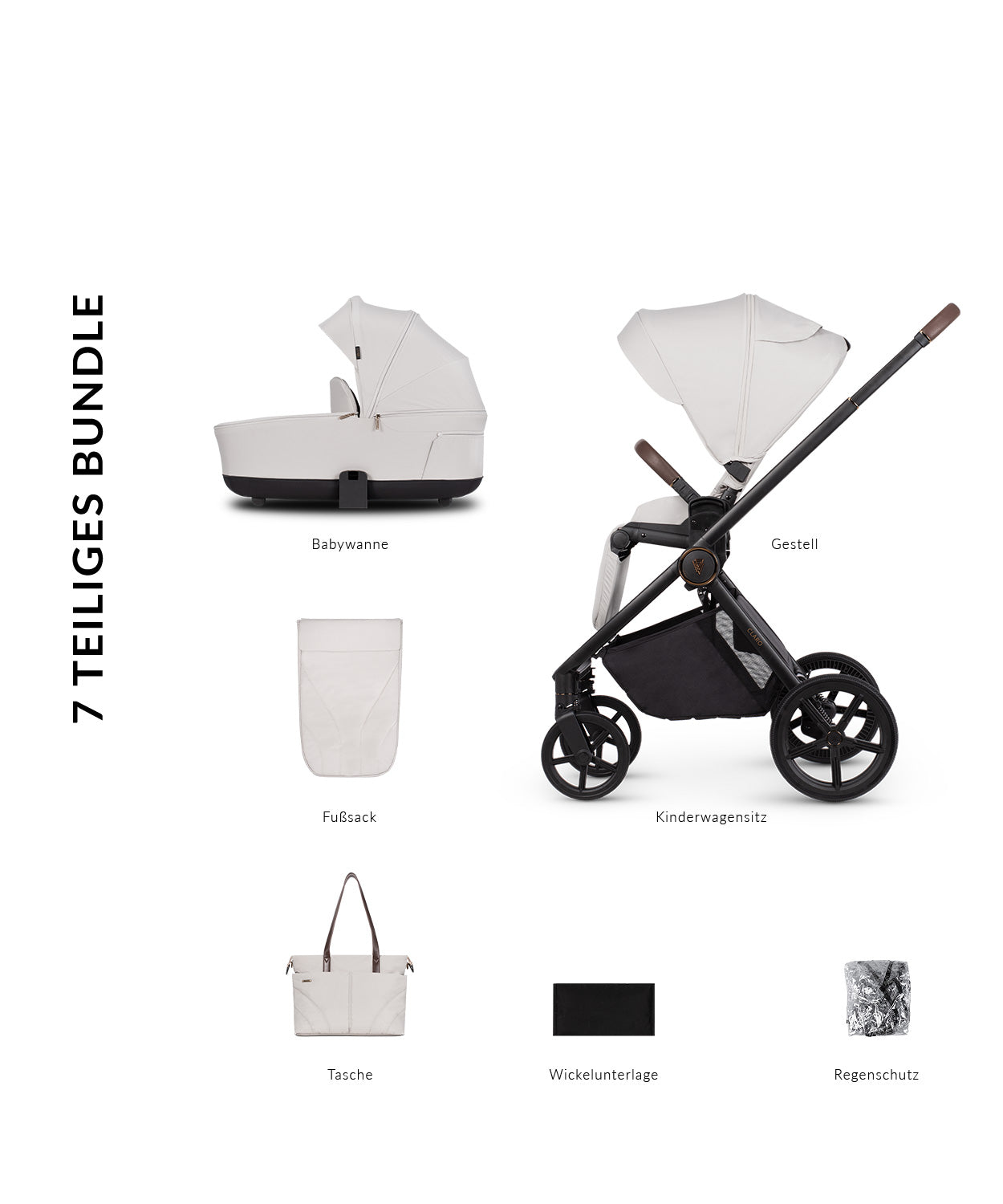 VENICCI CLARO „VANILLA“ - 2-in-1 Kinderwagen