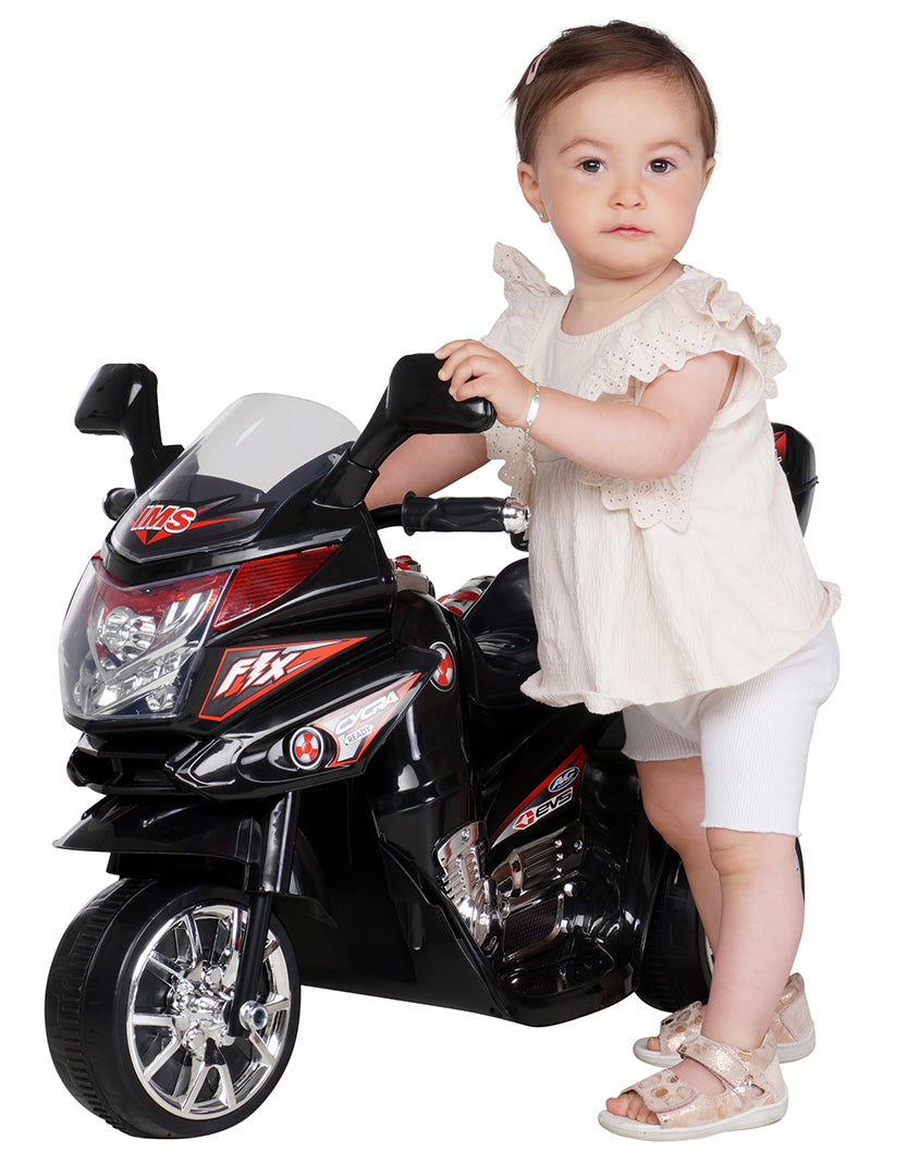 Kindermotorrad C051, Kinder-Elektro-Motorrad mit 12-Watt-Motor, LED-Scheinwerfer, 2-Gang-Getriebe
