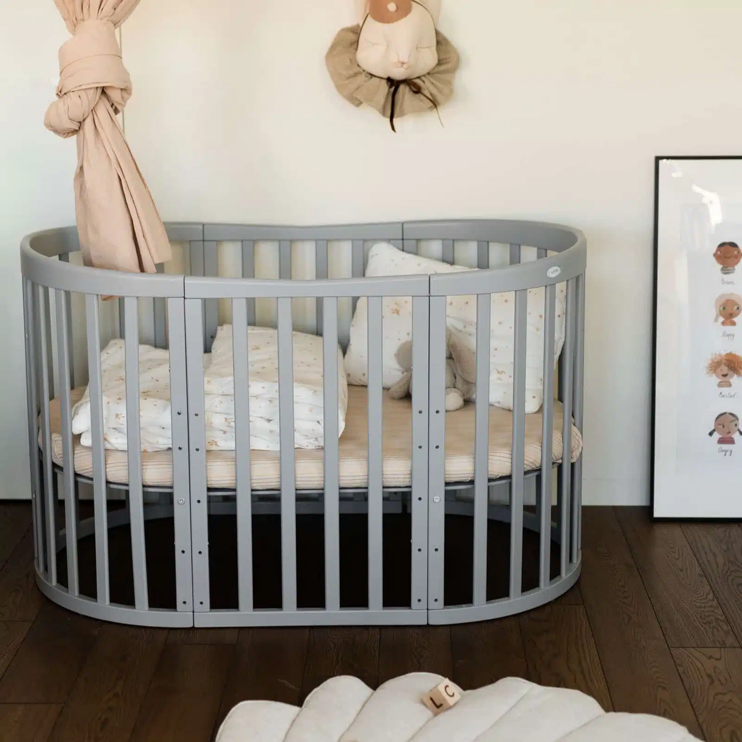OVALES BABYBETT 7-IN-1 - WALDIN GRAU