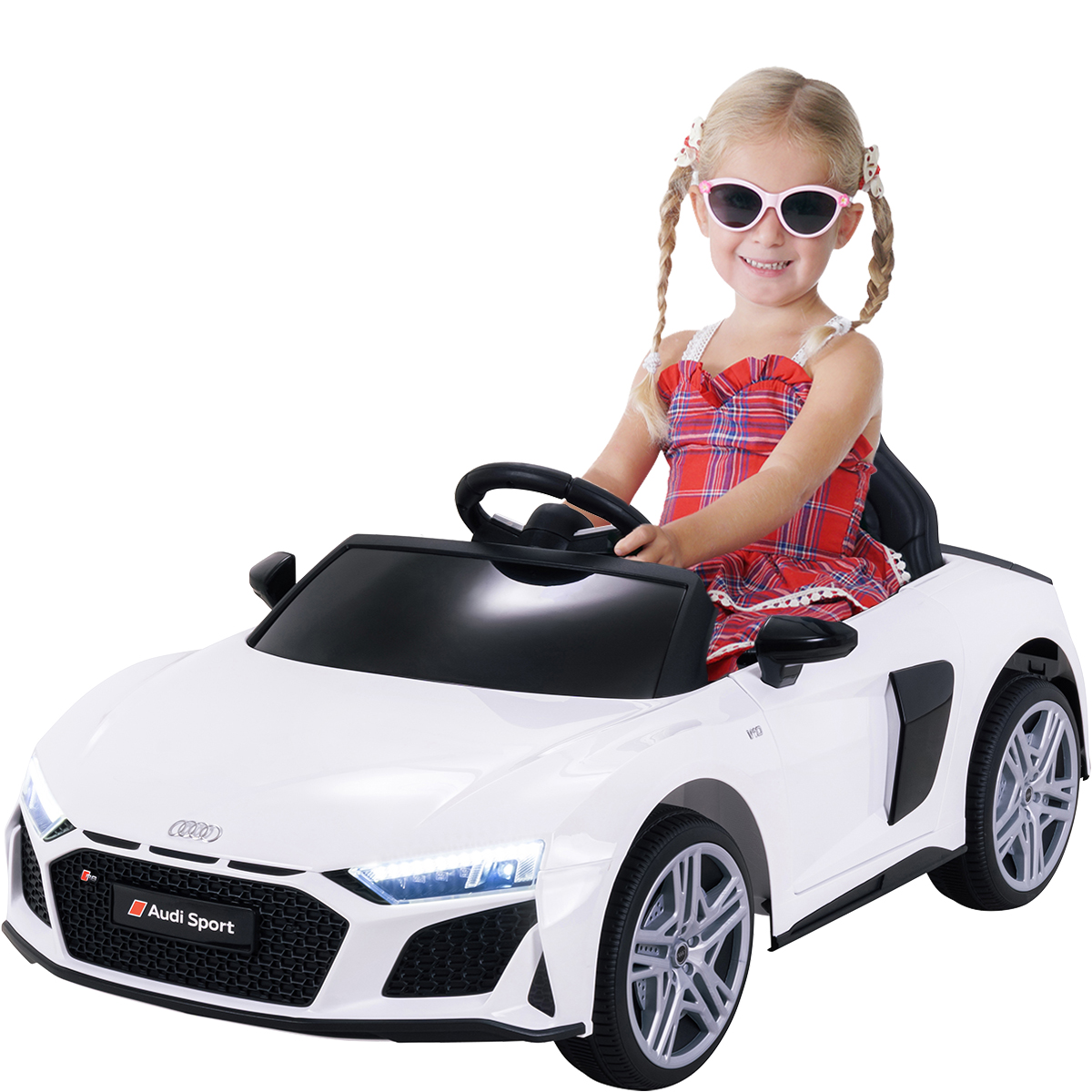 Kinder-Elektroauto Audi R8 Spyder lizenziert, 60 Watt, LED-Scheinwerfer, Musik, Hupe, Fernbedienung