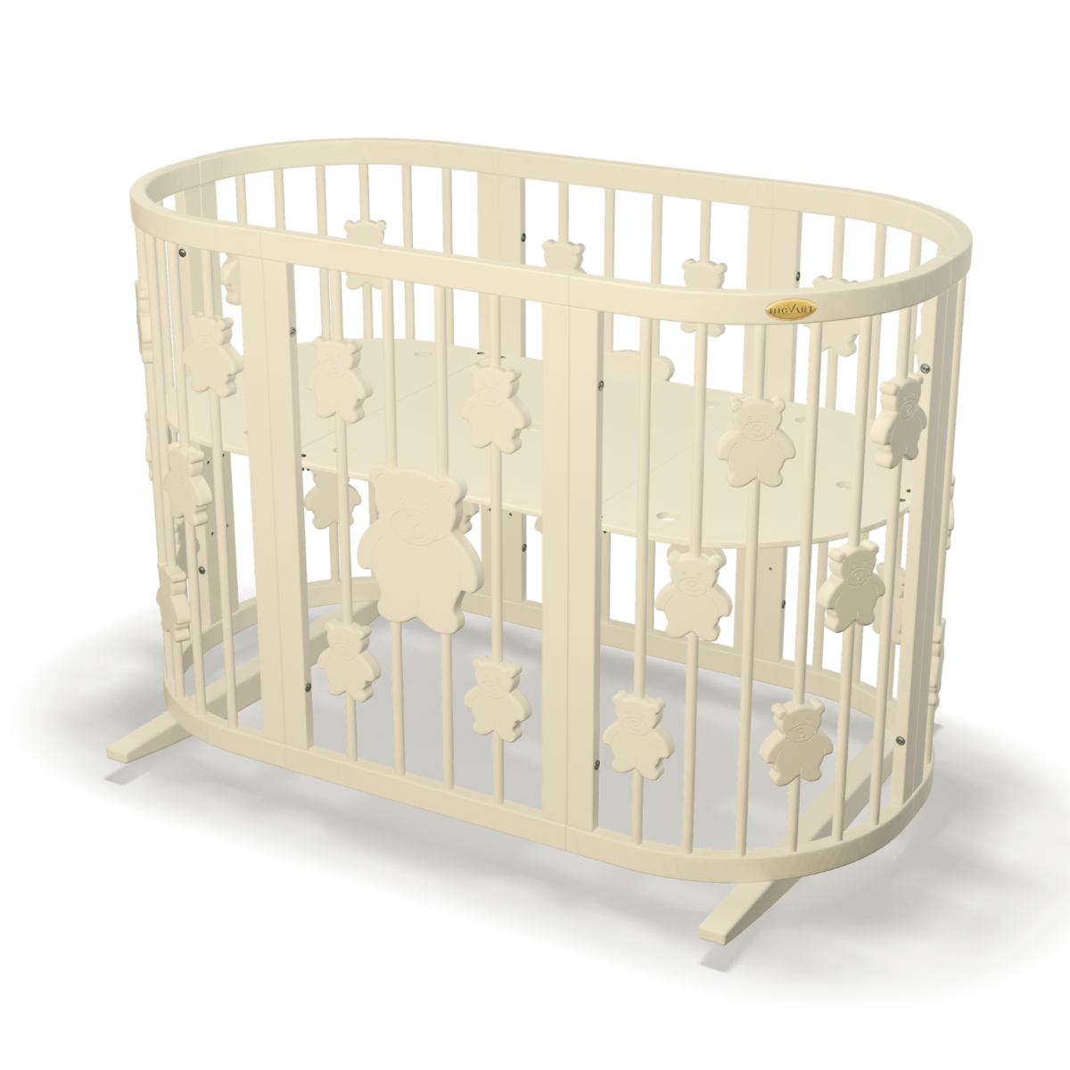 SMART BED 9-in-1-Babybett mit Bärenmotiv, Farbe Grau