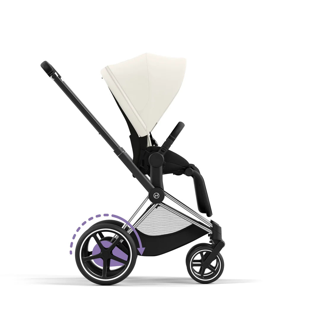 CYBEX e-PRIAM Set Gestell in Chrome Black - Off White