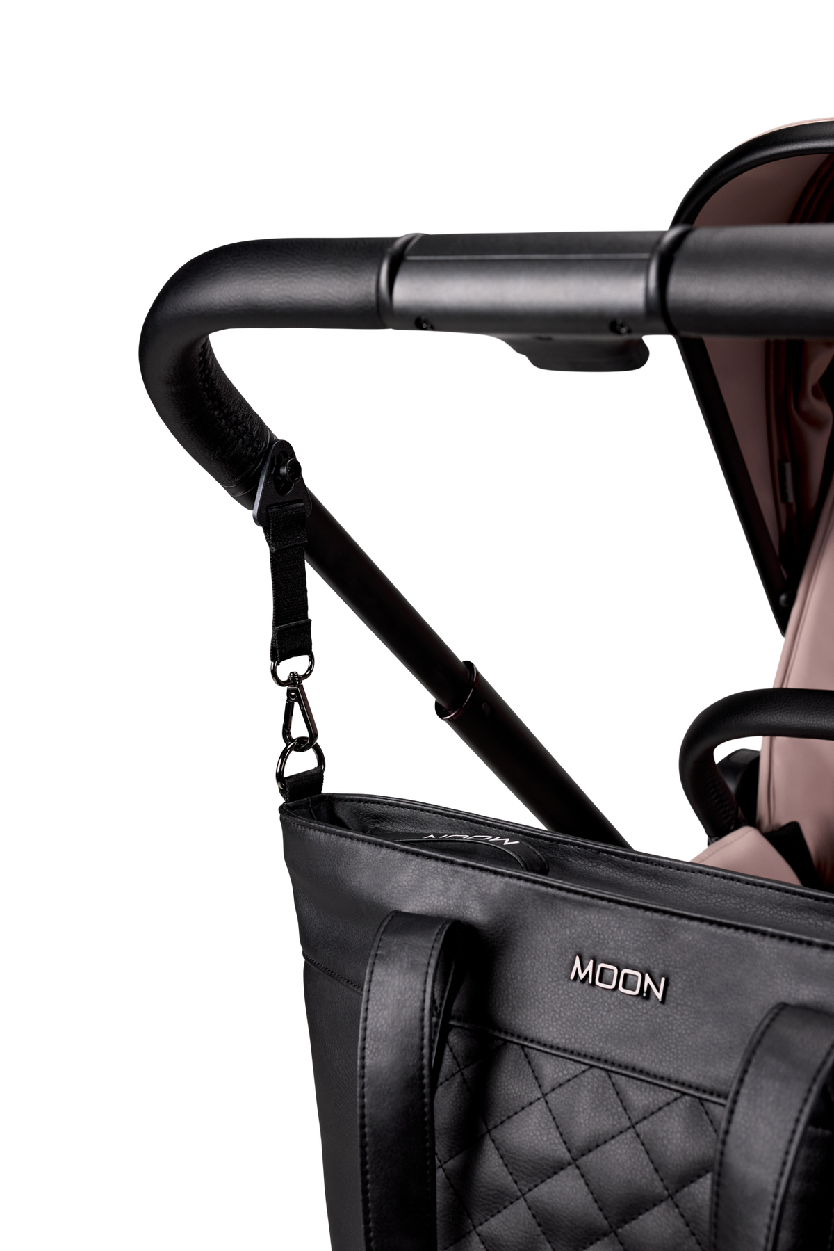 MOON - V-SHAPE BAG black leather