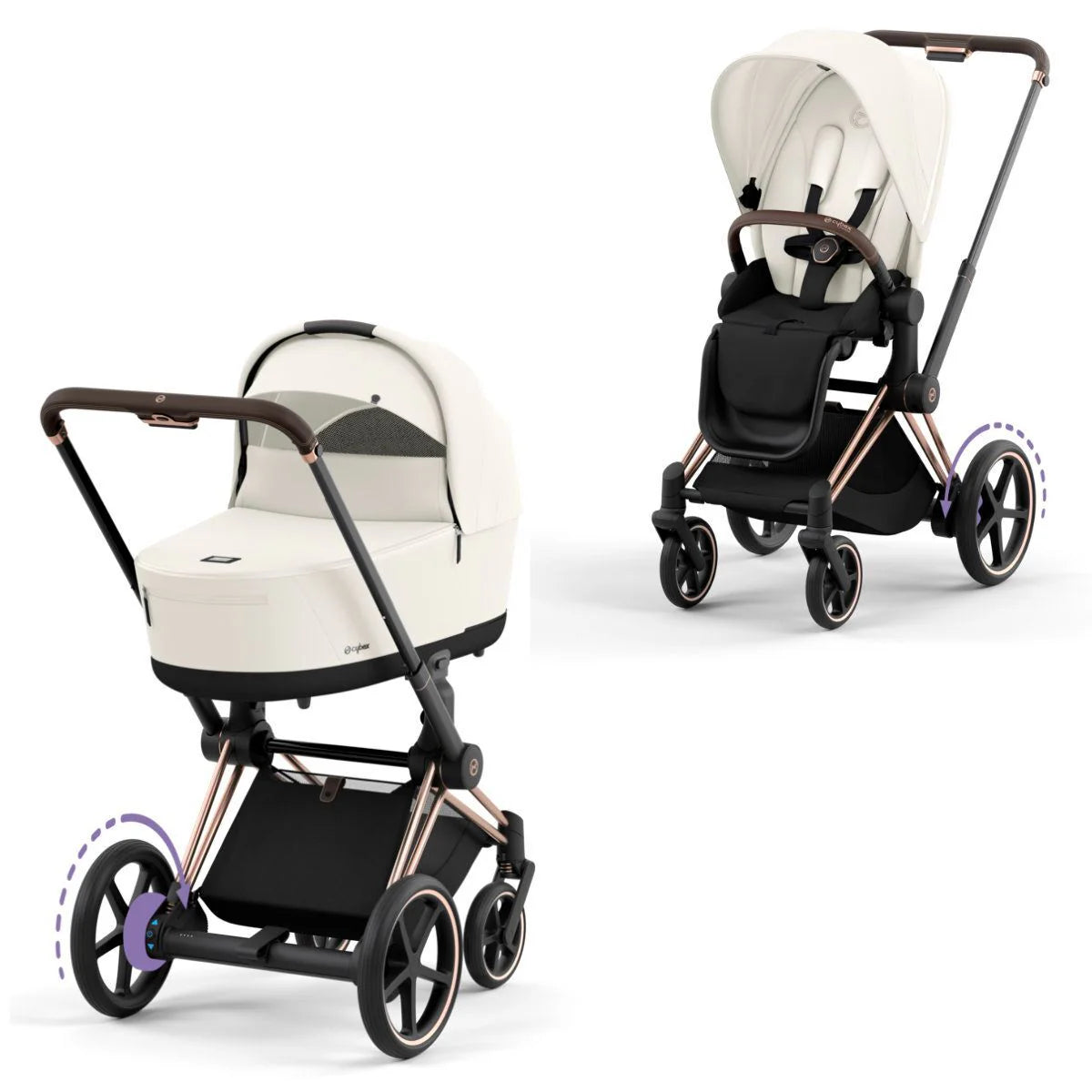 CYBEX e-PRIAM Set Gestell in Roségold - Off White