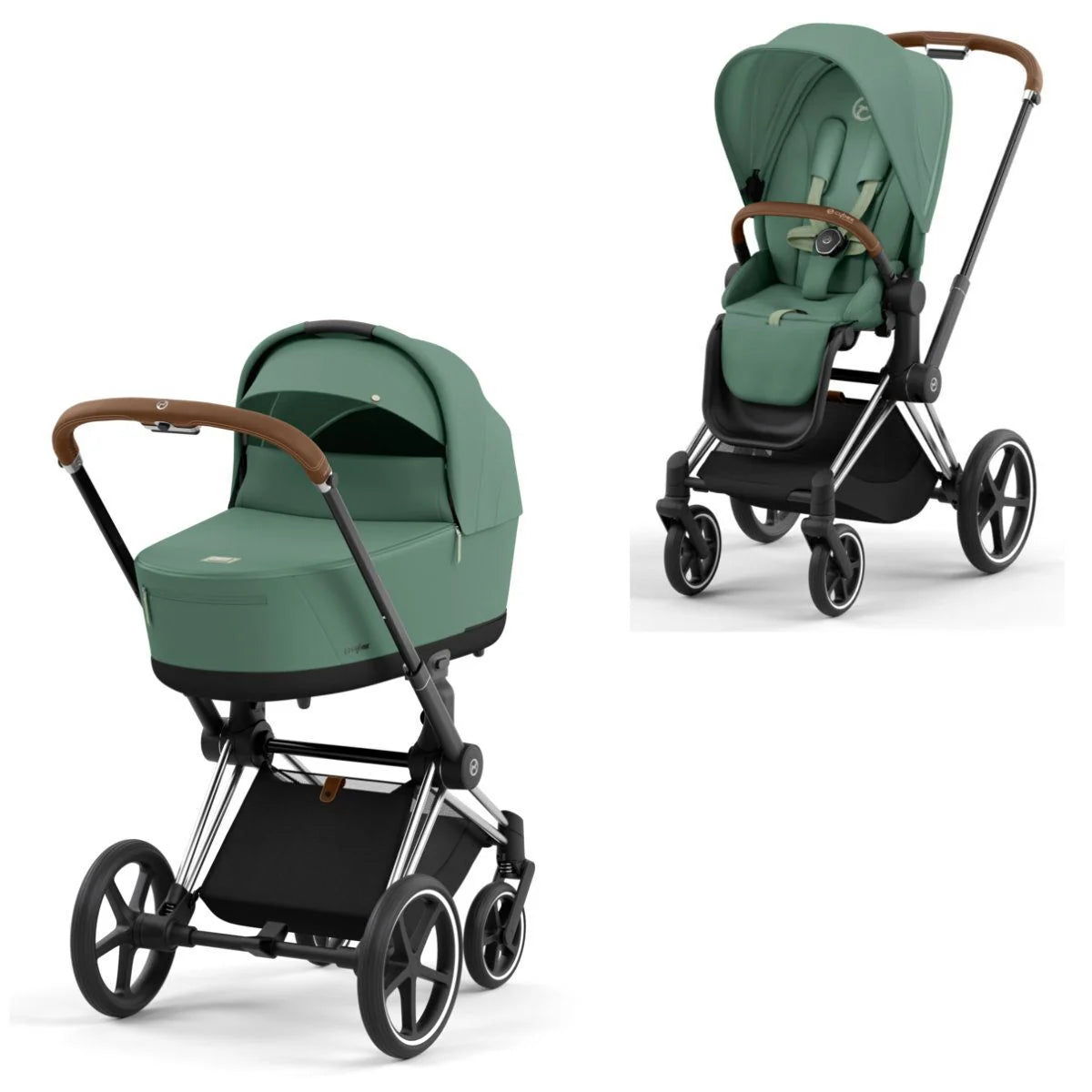 CYBEX e-PRIAM Set Gestell in Chrome Brown - Leaf Green