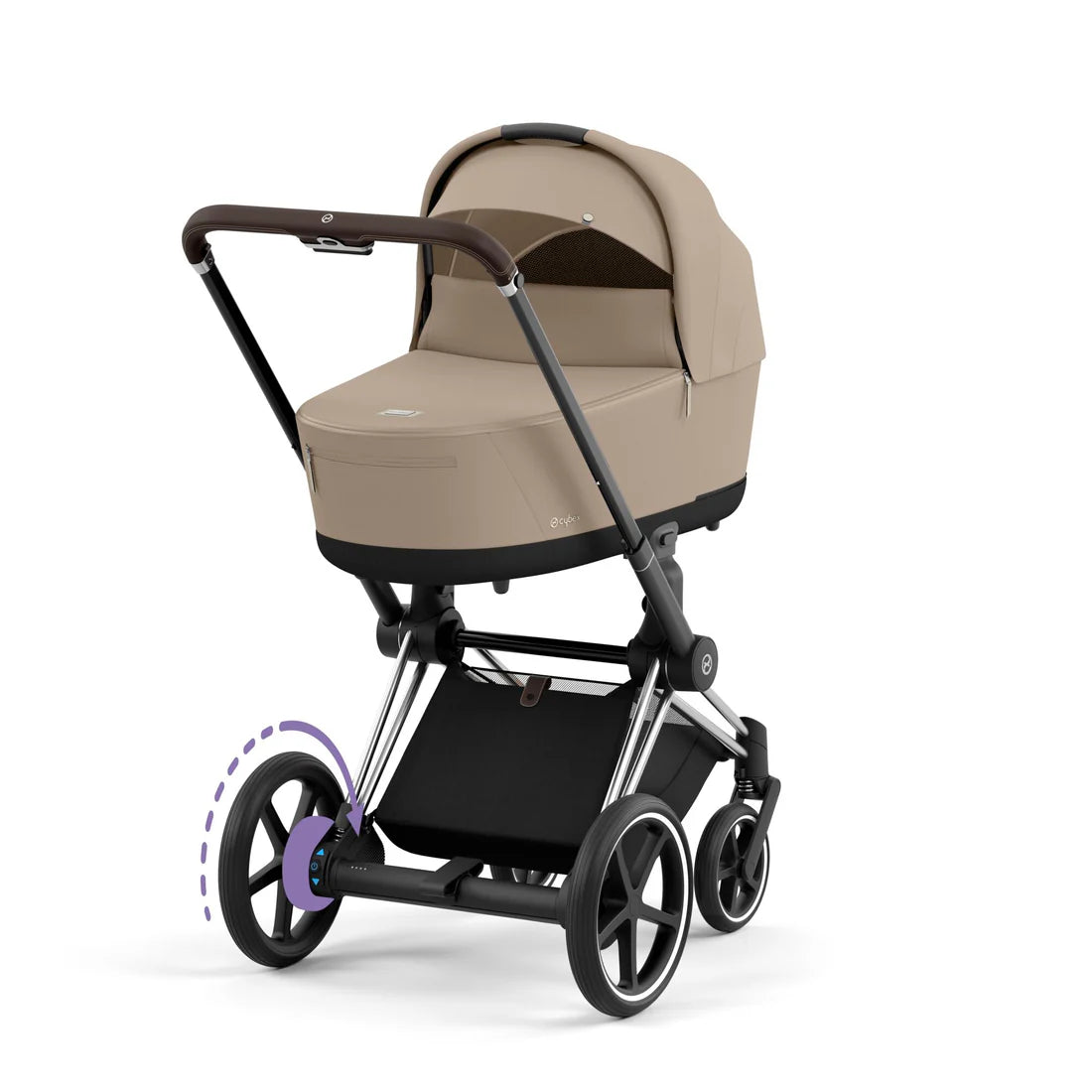 CYBEX e-PRIAM Set Gestell in Chrome Brown - Cozy Beige
