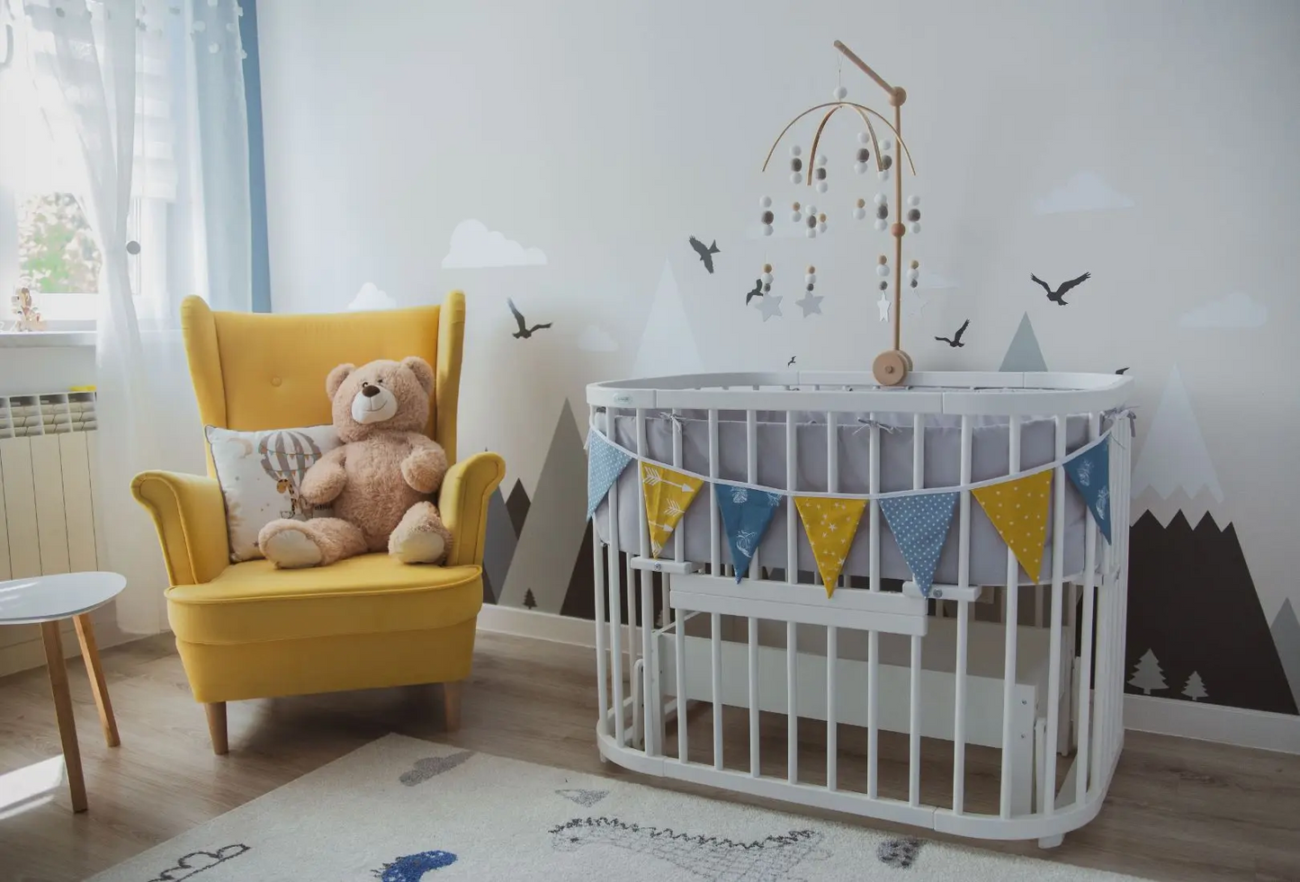 QUADRATISCHES BABYBETT - WALDIN WEIß