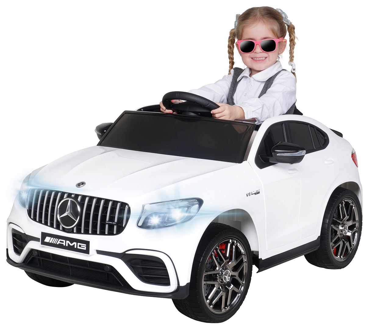 Kinder-Elektroauto Mercedes AMG GLC 63S Coupé, 4x4-Antrieb, Fernbedienung, 140 Watt, LED, EVA-Reifen