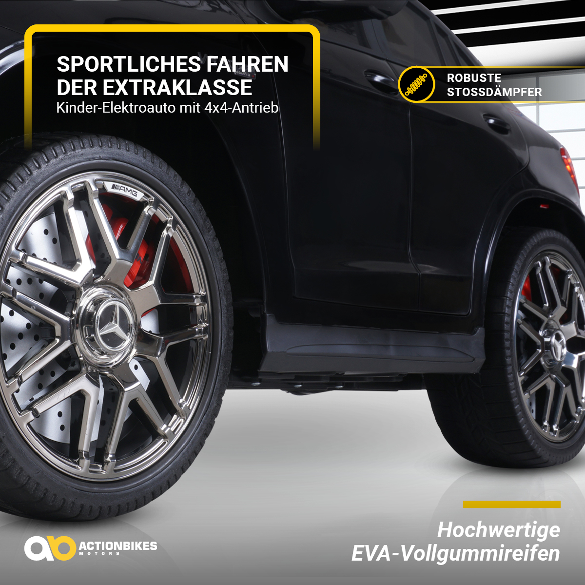 Kinder-Elektroauto Mercedes AMG GLC 63S Coupé, 4x4-Antrieb, Fernbedienung, 140 Watt, LED, EVA-Reifen