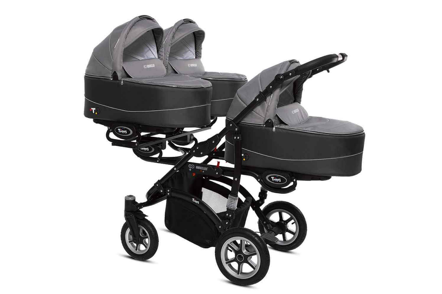 Kinderwagen „TRIPPY“ für Drillinge - GRAU