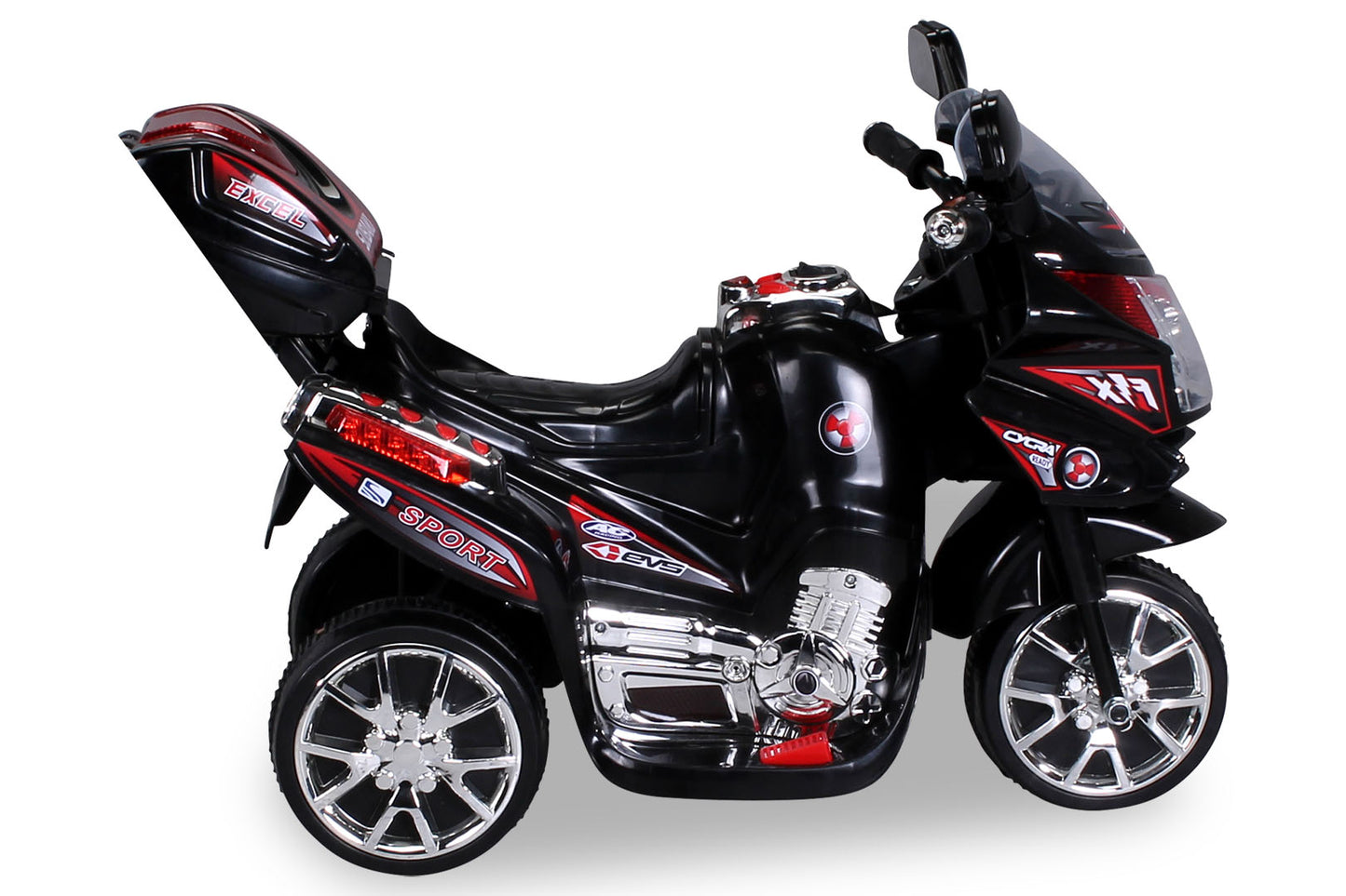 Kindermotorrad C051, Kinder-Elektro-Motorrad mit 12-Watt-Motor, LED-Scheinwerfer, 2-Gang-Getriebe