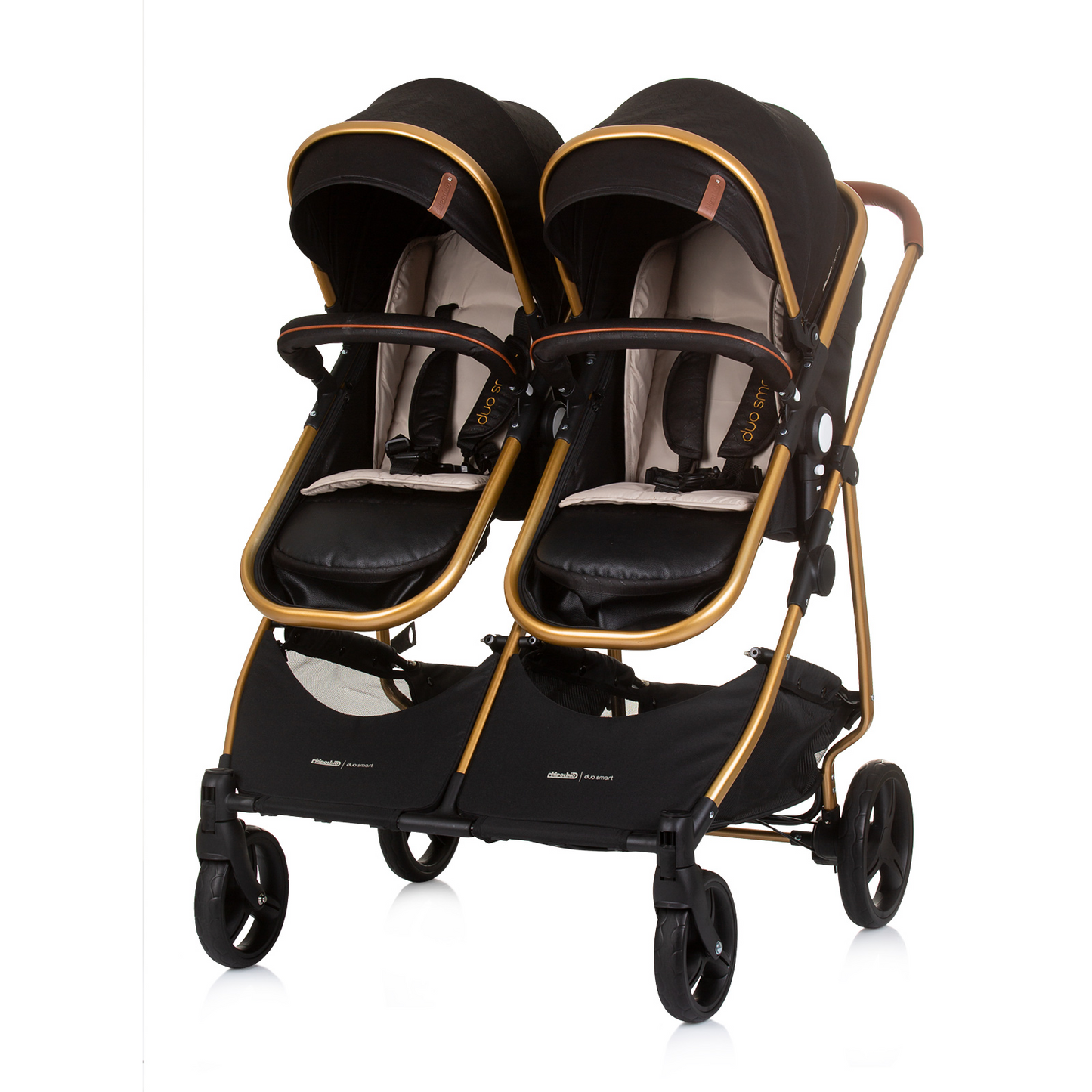 KINDERWAGEN FÜR ZWEI KINDER DUO SMART OBSIDIAN / GOLD