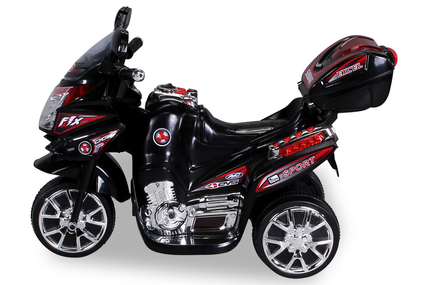 Kindermotorrad C051, Kinder-Elektro-Motorrad mit 12-Watt-Motor, LED-Scheinwerfer, 2-Gang-Getriebe