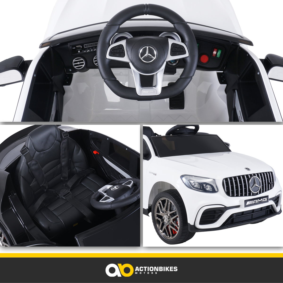 Kinder-Elektroauto Mercedes AMG GLC 63S Coupé, 4x4-Antrieb, Fernbedienung, 140 Watt, LED, EVA-Reifen