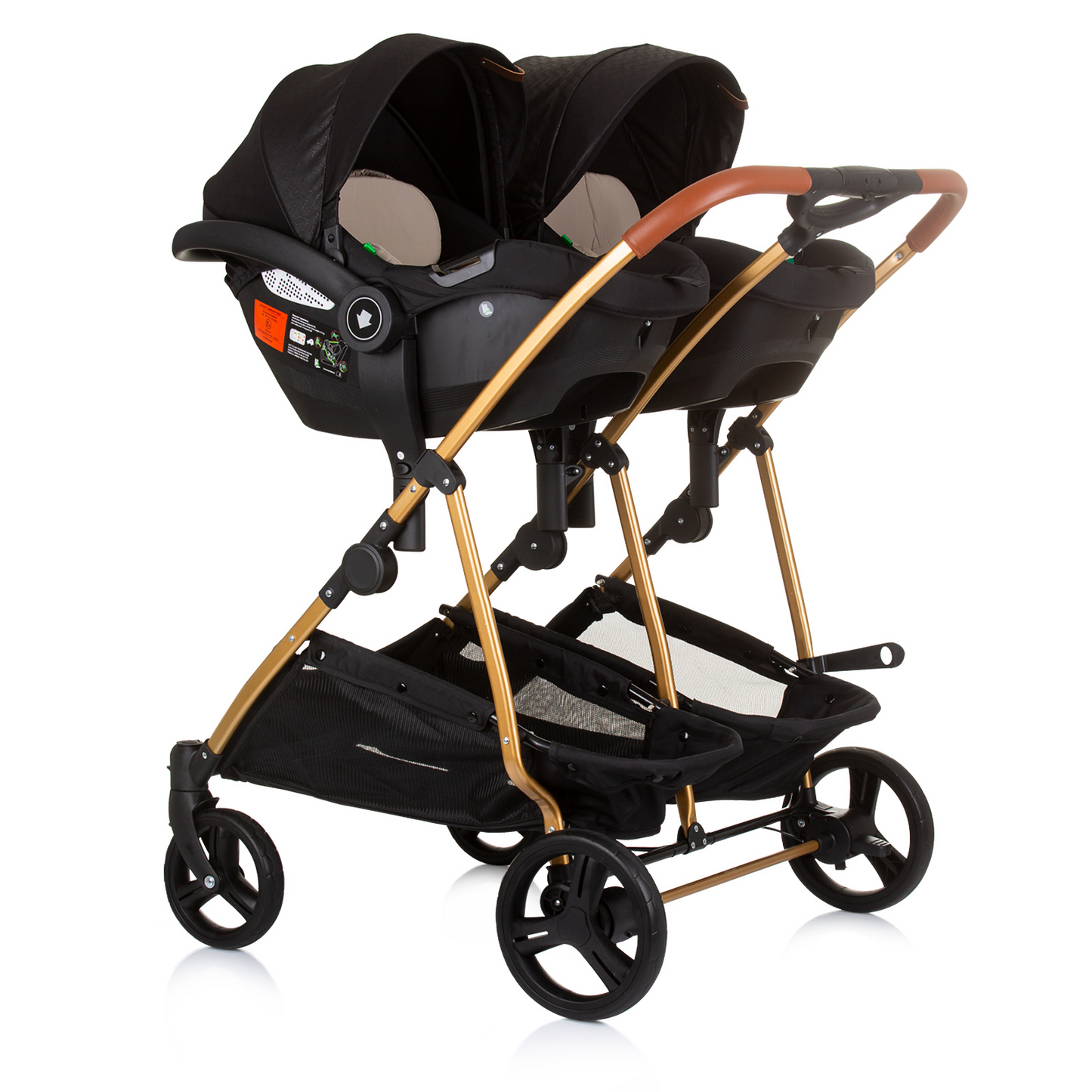 KINDERWAGEN FÜR ZWEI KINDER DUO SMART OBSIDIAN / GOLD