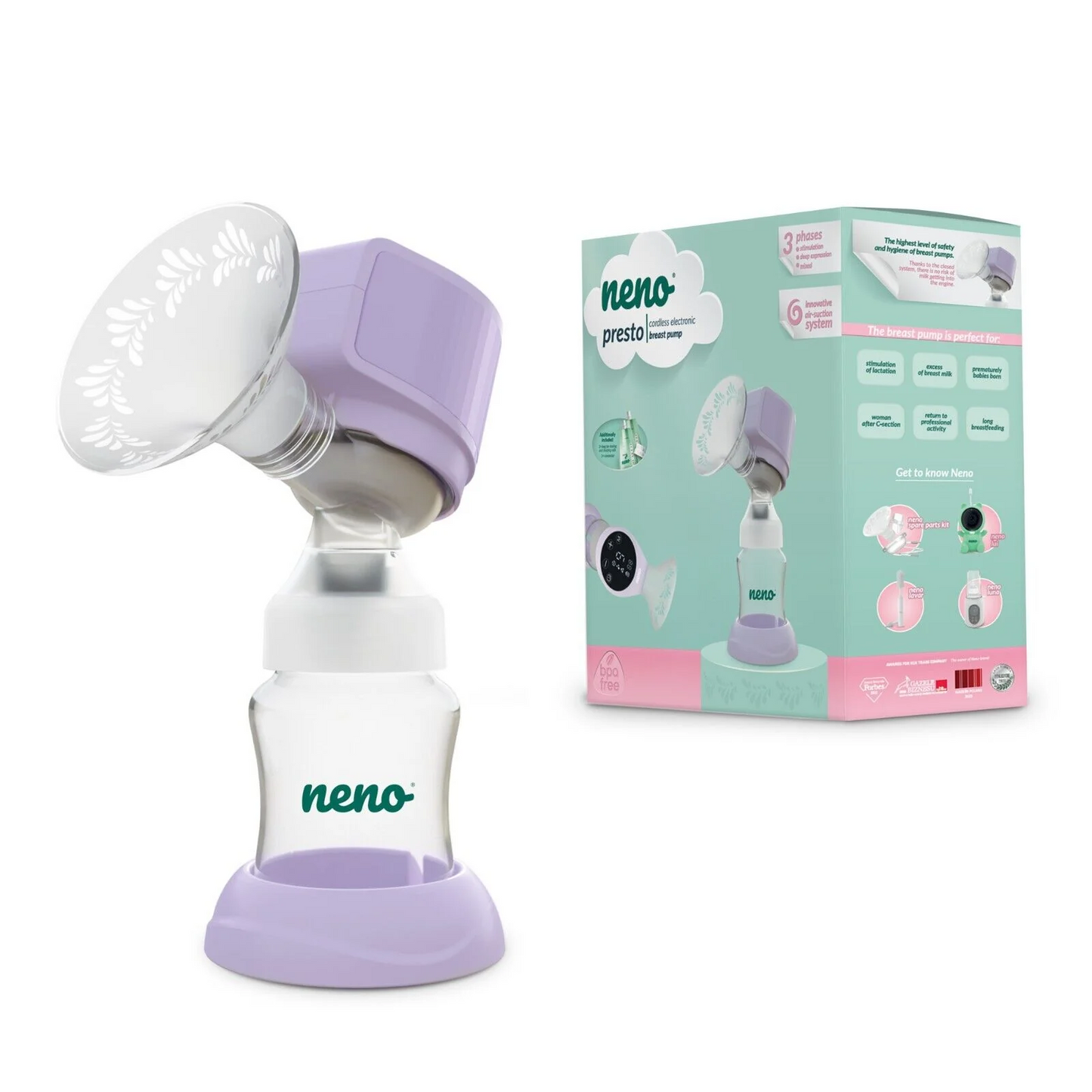 Neno Presto – 3-phasige kabellose elektronische Milchpumpe