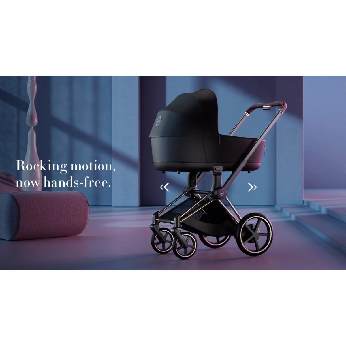 CYBEX e-PRIAM Set Gestell in Chrome Black - Cozy Beige