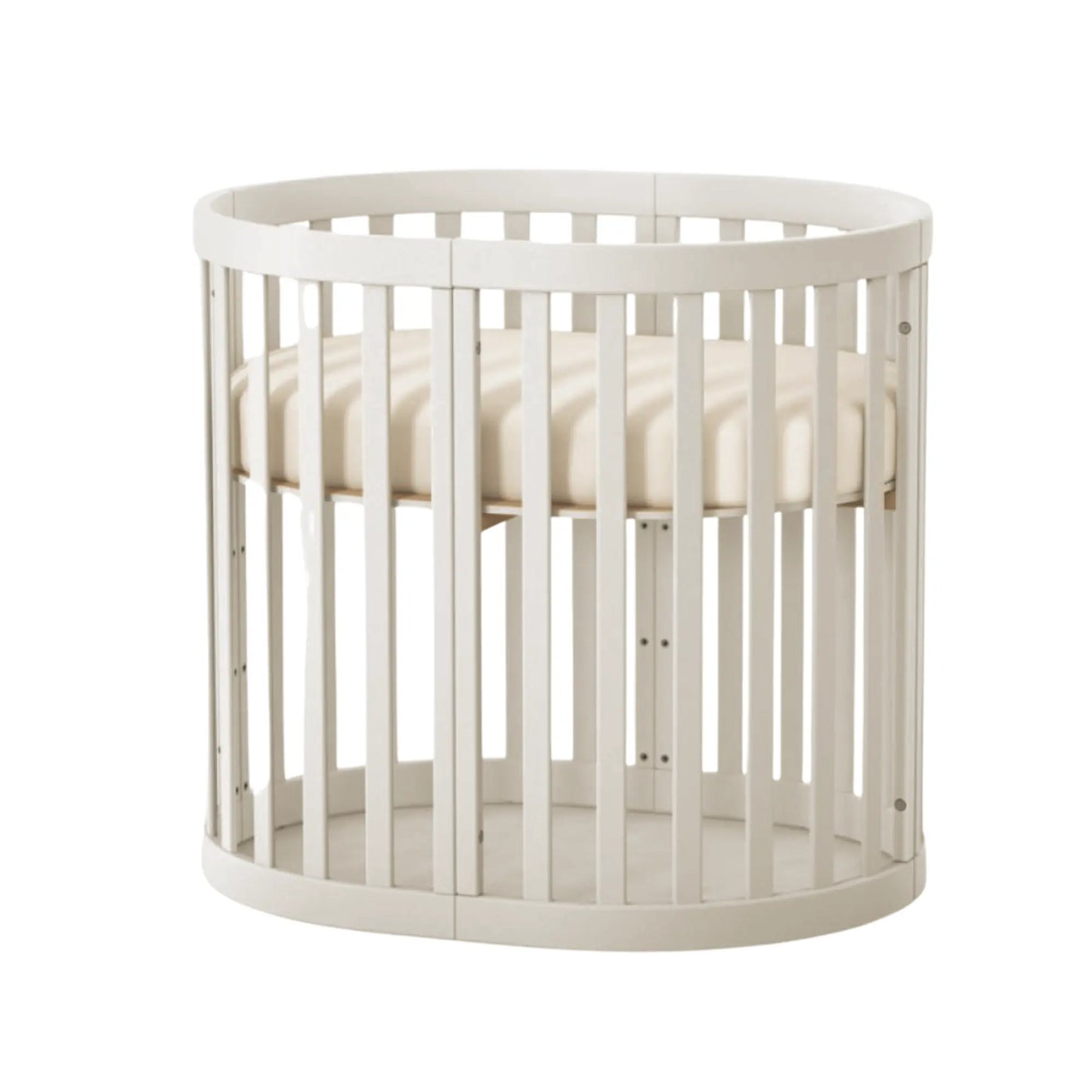 Veres Rom Ovale Babybett (90x70 cm) • Buche, antibakterielle Farbe mit Silberionen