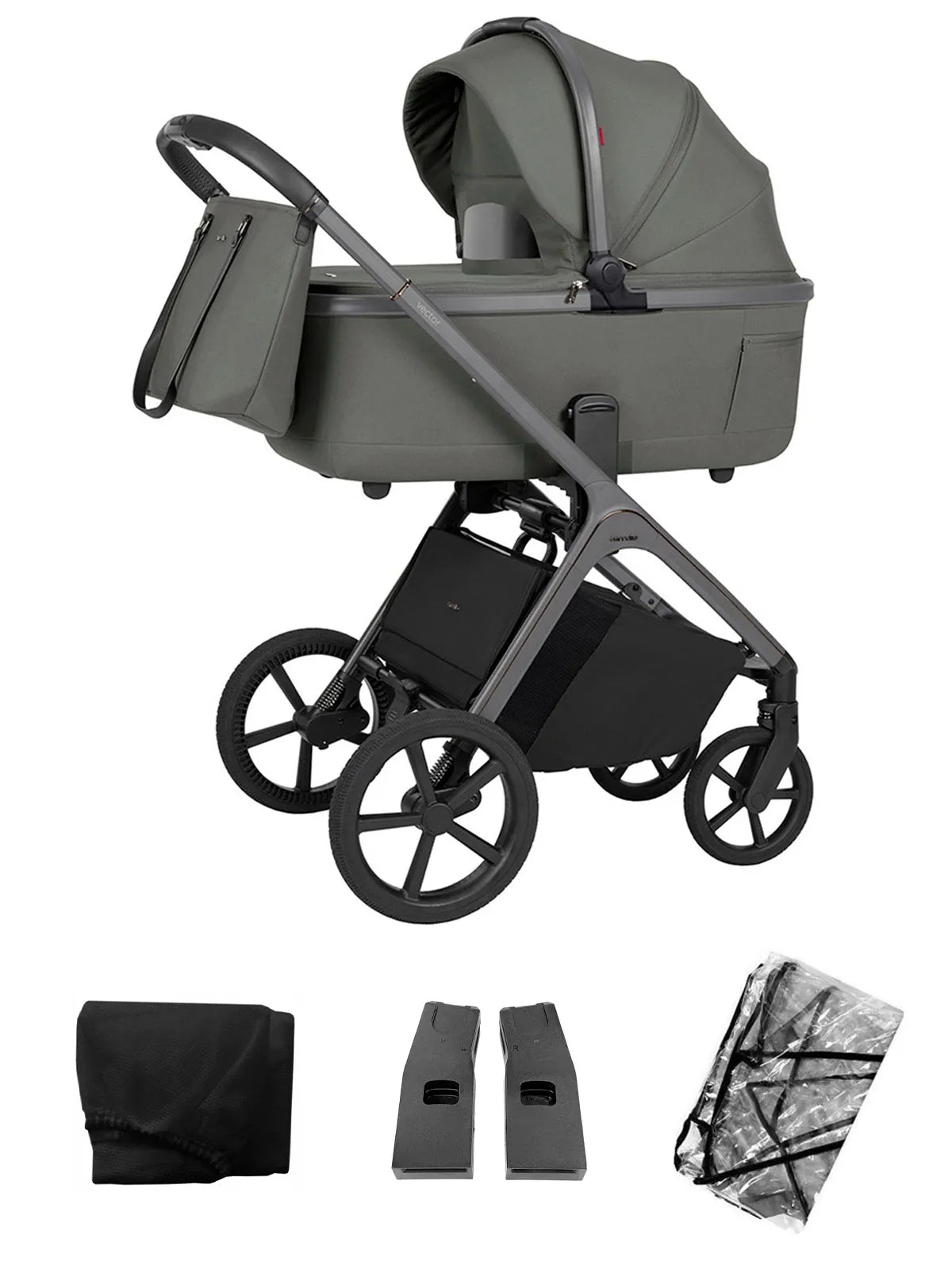 CARRELLO VECTOR F CRL-6700 - mit faltbarer BABYWANNE - CALM GREEN