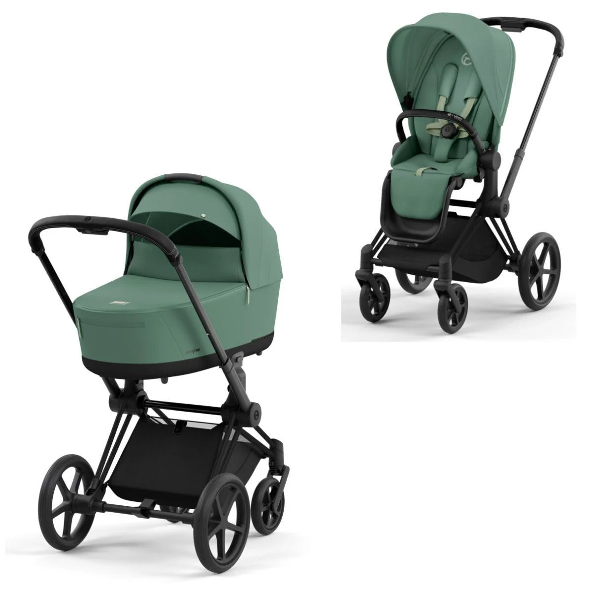 CYBEX PRIAM Set Gestell in Matt Black - Leaf Green