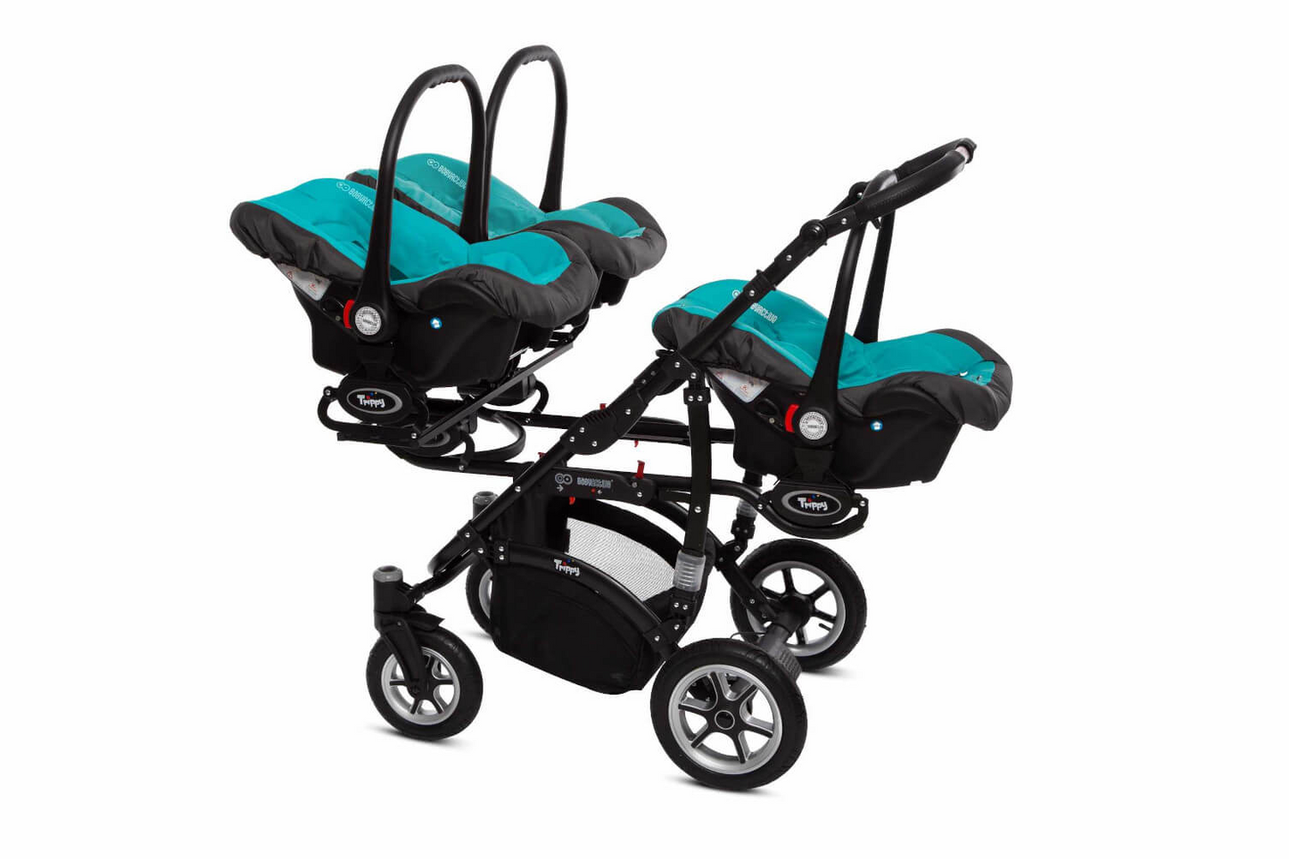Kinderwagen „TRIPPY“ für Drillinge - TÜRKIS