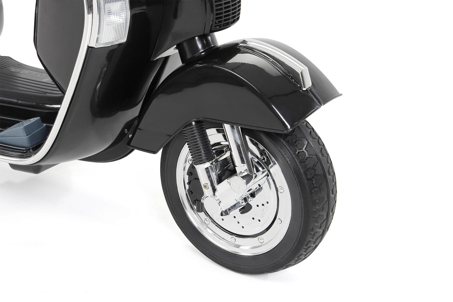 Kinder-Elektroroller Vespa, lizenziert, EVA-Reifen, LED-Scheinwerfer, Koffer, Soundmodul, Stützräder