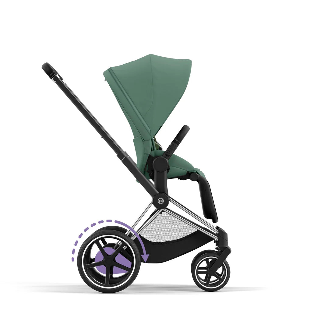 CYBEX e-PRIAM Set Gestell in Chrome Black - Leaf Green