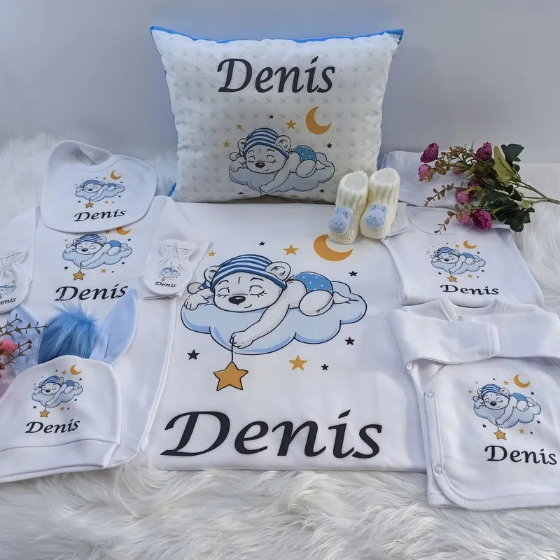 Personalisierte Babykleidung bedruckt 11-TLG - Sleepy Bär