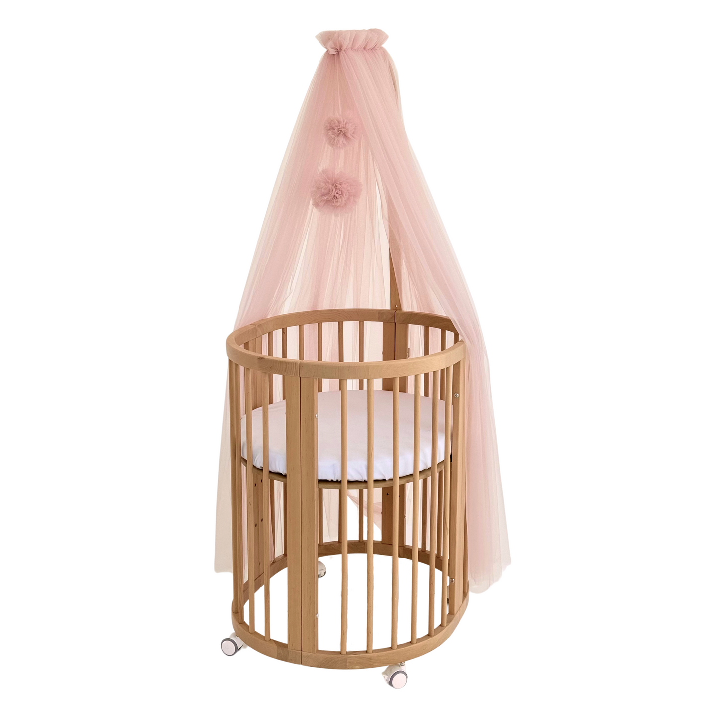 Baldachin mit Pompons, rosa Perle