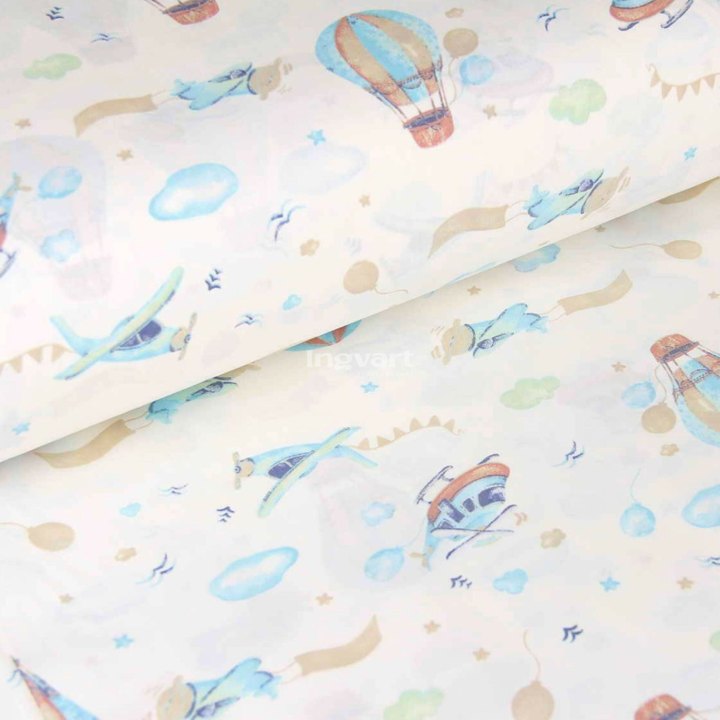 Baumwolllaken „Hubschrauber und Ballons“