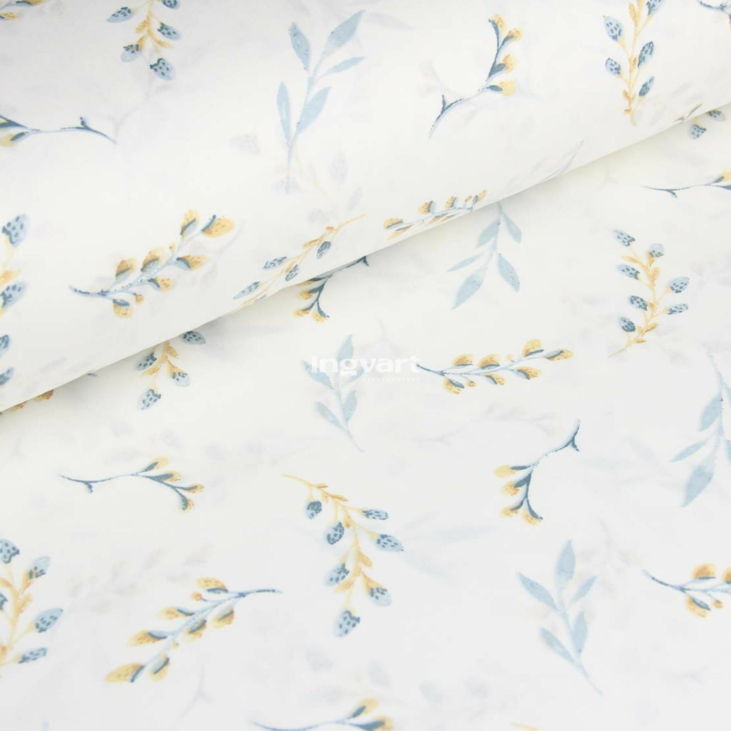 Baumwolllaken, türkisfarbene Weidenzweige