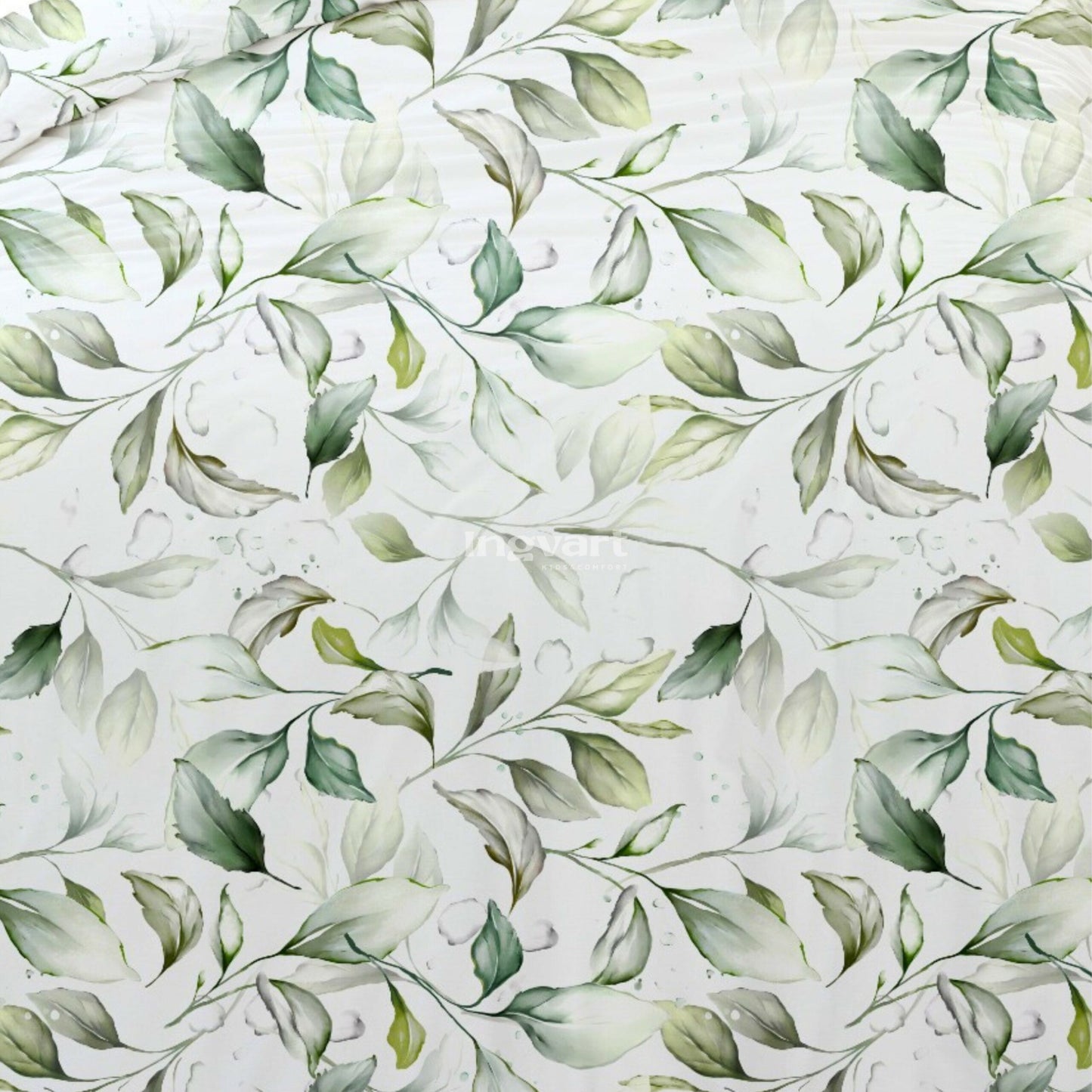 Baumwolllaken mit smaragdgrünen Blättern