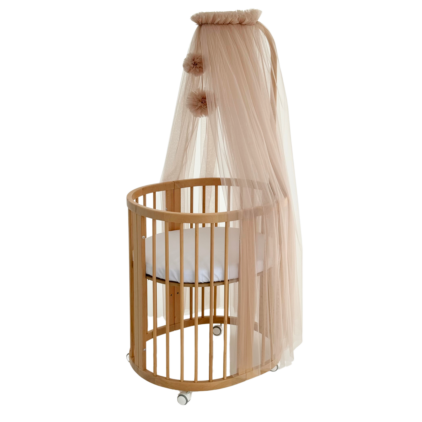 Braunes Baldachin mit Pompons