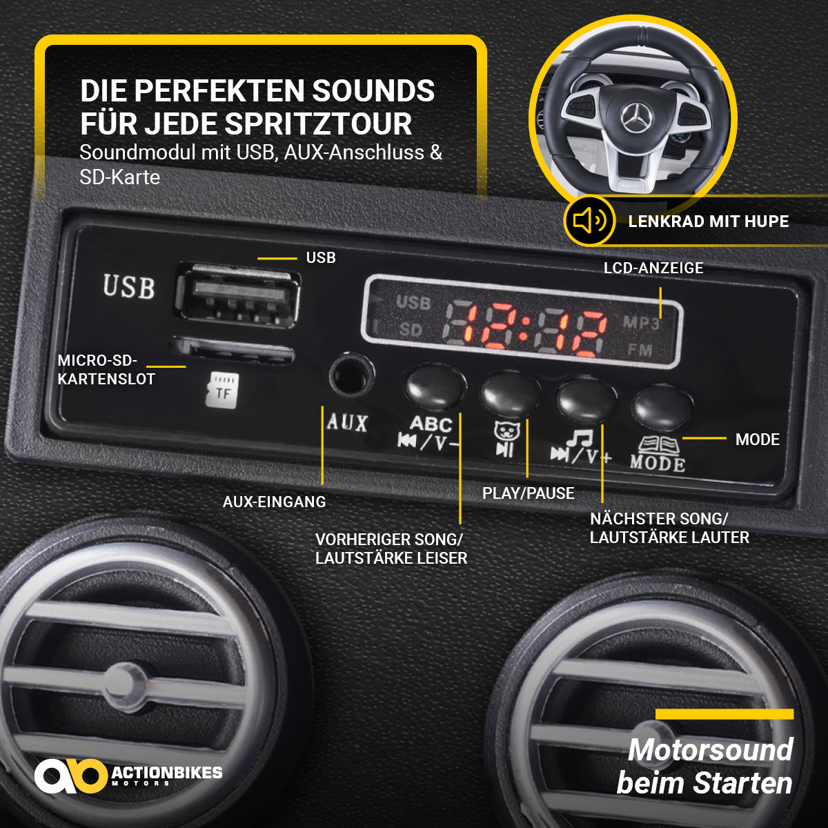 Kinder-Elektroauto Mercedes AMG GLC 63S Coupé, 4x4-Antrieb, Fernbedienung, 140 Watt, LED, EVA-Reifen