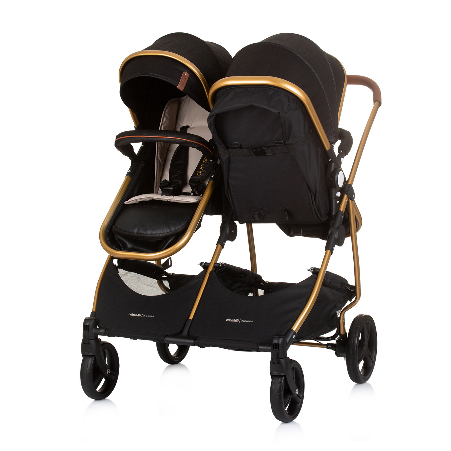 KINDERWAGEN FÜR ZWEI KINDER DUO SMART OBSIDIAN / GOLD
