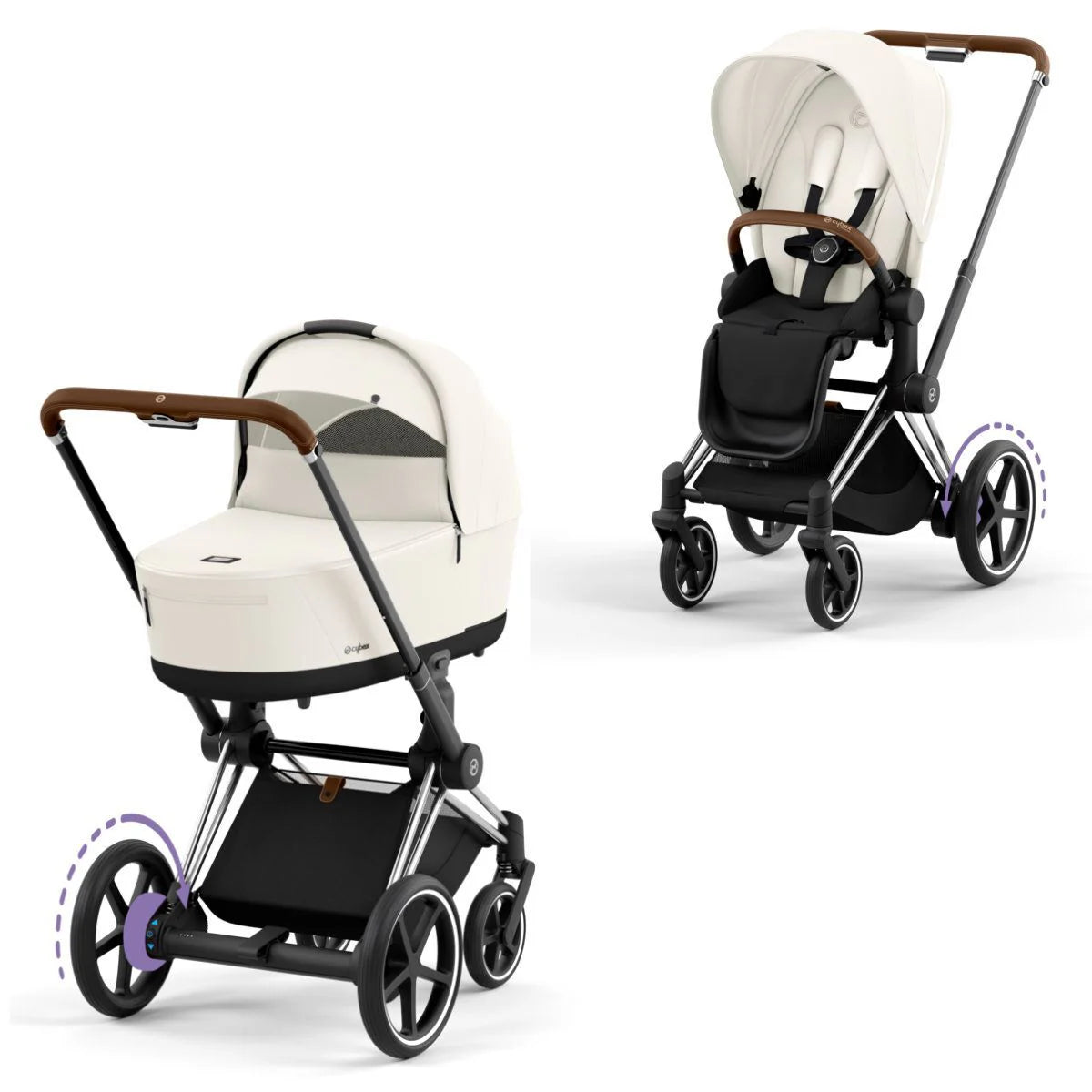 CYBEX e-PRIAM Set Gestell in Chrome Brown - Off White