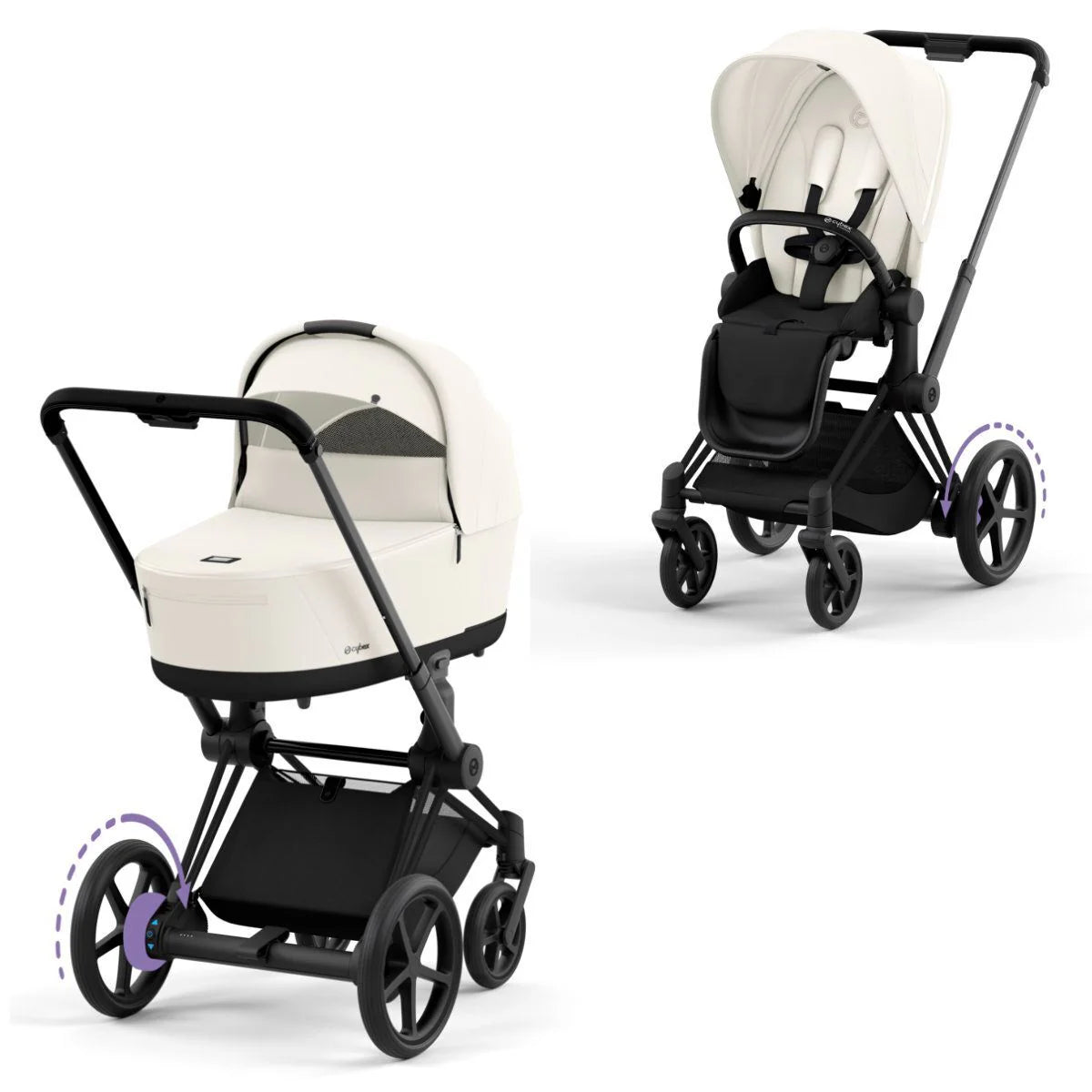 CYBEX e-PRIAM Set Gestell in Matt Black - Off White