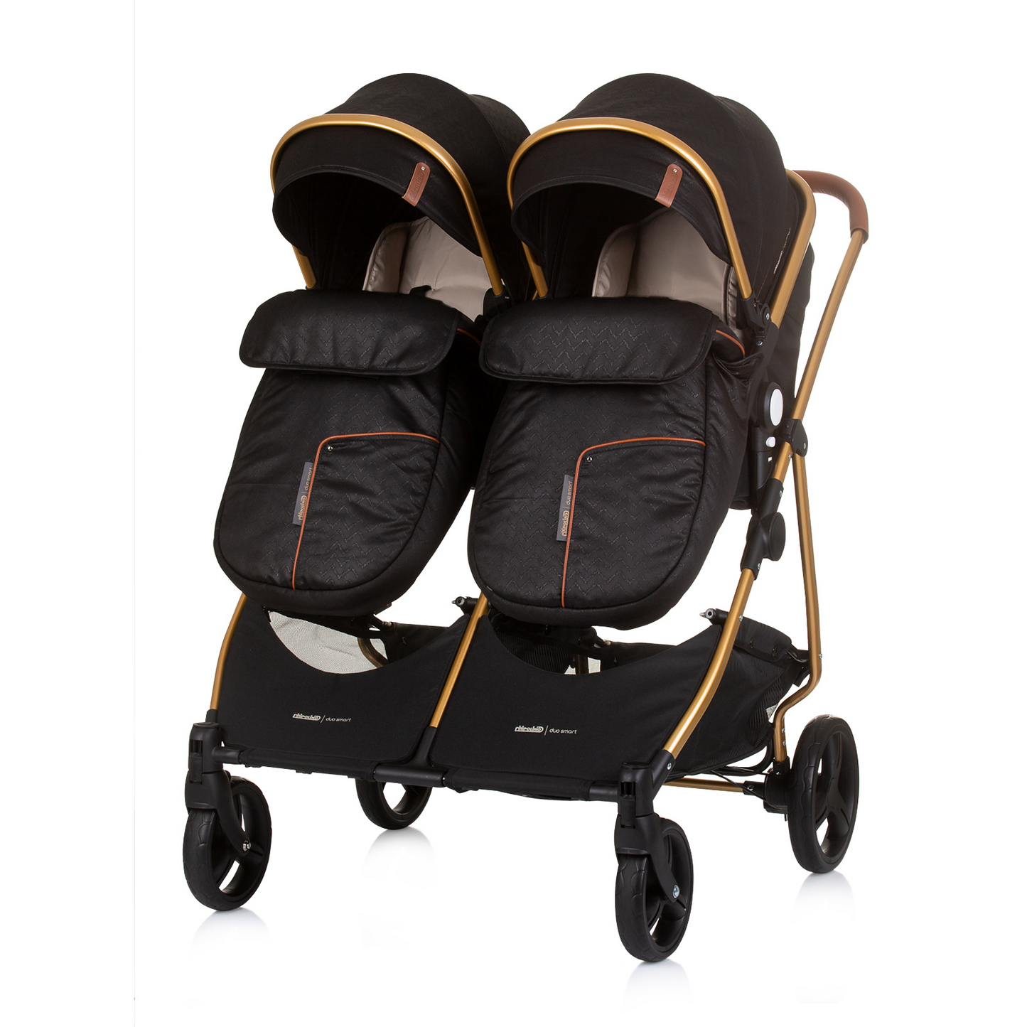 KINDERWAGEN FÜR ZWEI KINDER DUO SMART OBSIDIAN / GOLD