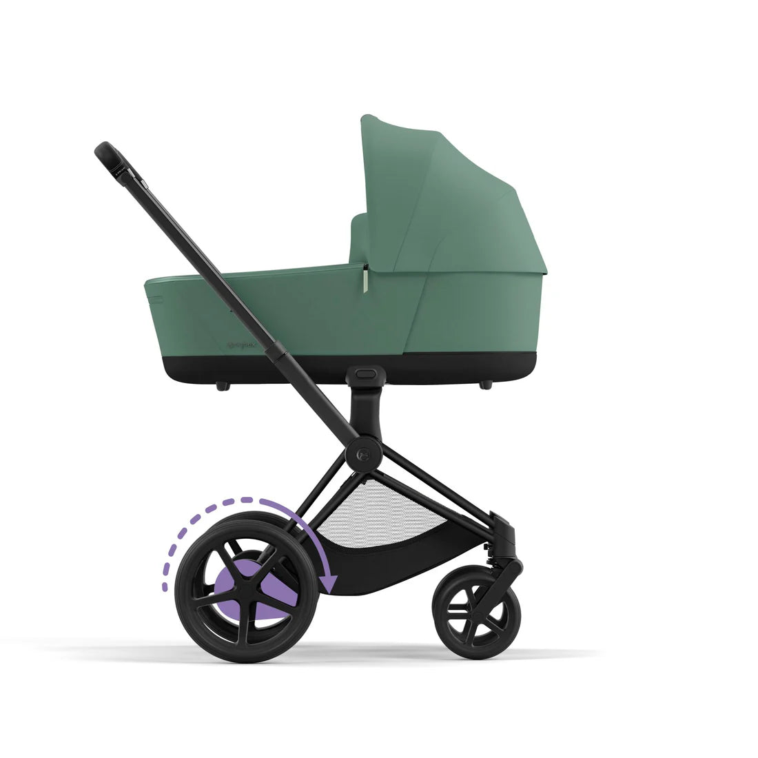 CYBEX e-PRIAM Set Gestell in Matt Black - Leaf Green