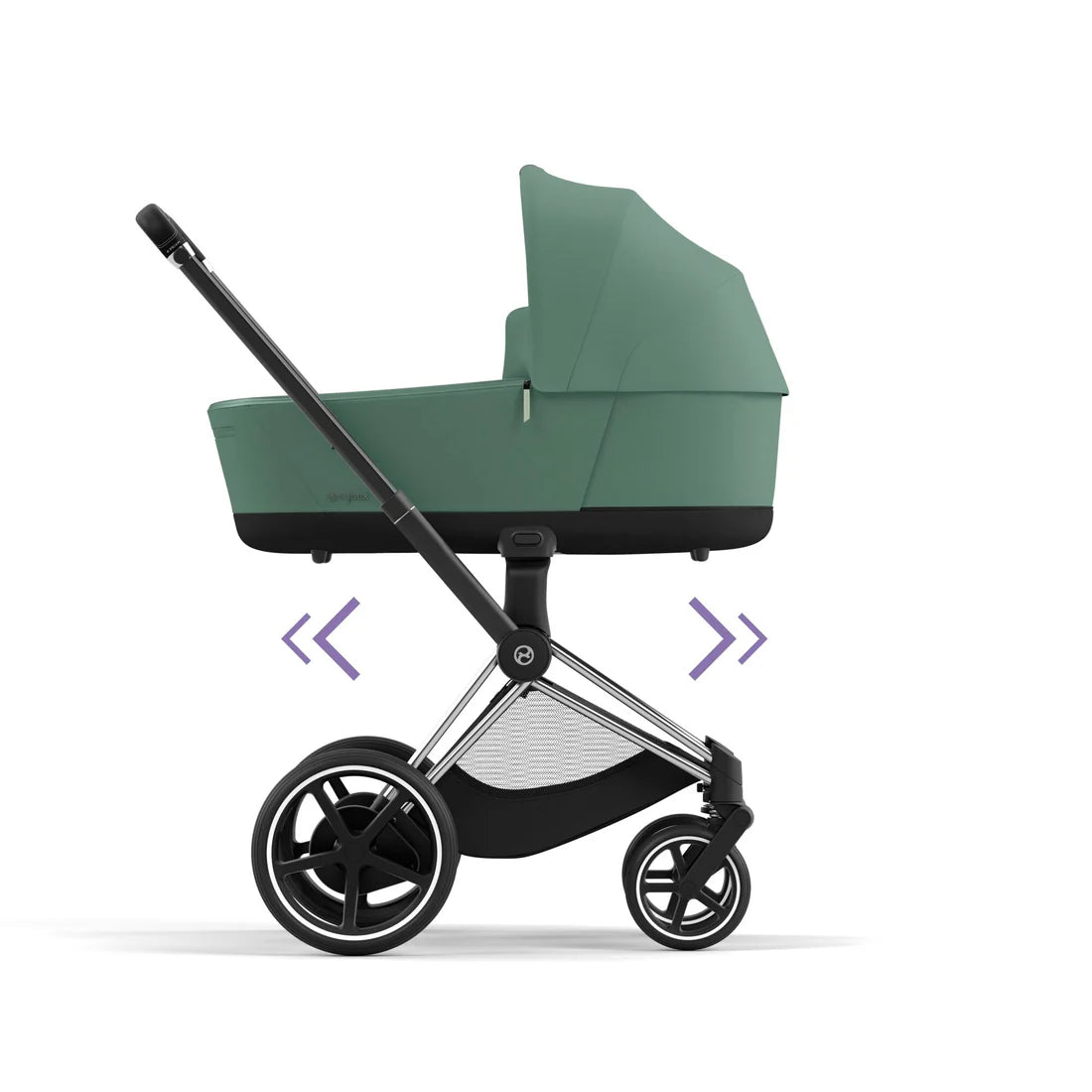 CYBEX e-PRIAM Set Gestell in Chrome Black - Leaf Green