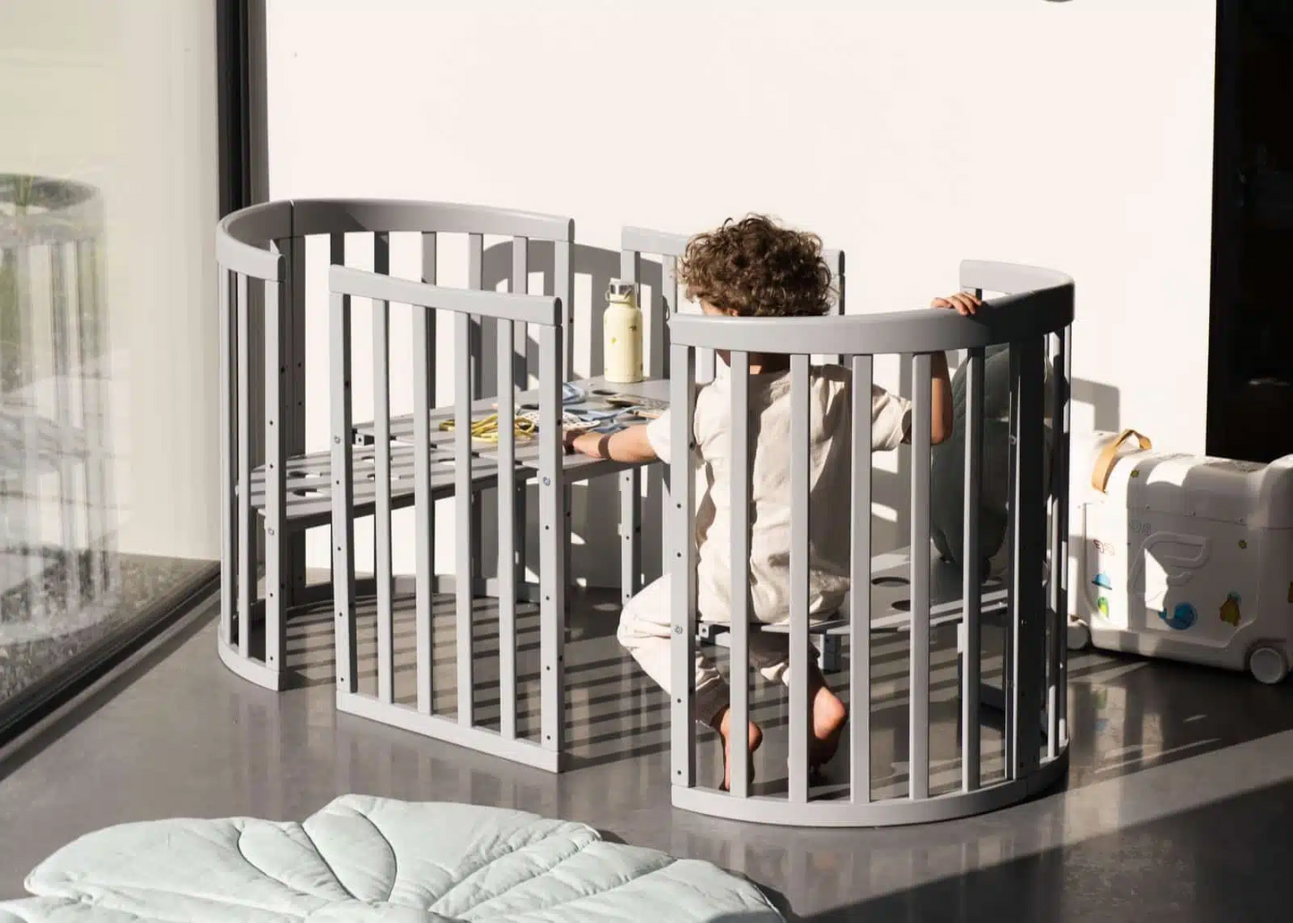 OVALES BABYBETT 7-IN-1 - WALDIN GRAU