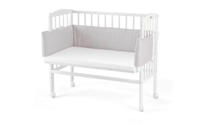 Beistellbett 2in1 mit Bezug WEIß