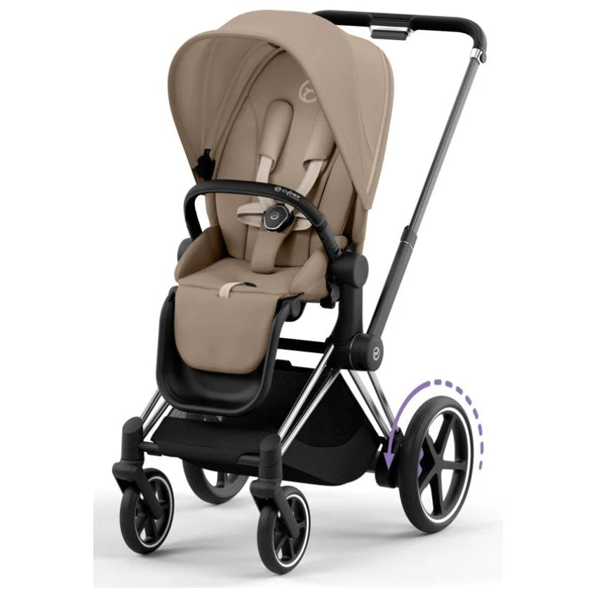 CYBEX e-PRIAM Set Gestell in Chrome Black - Cozy Beige