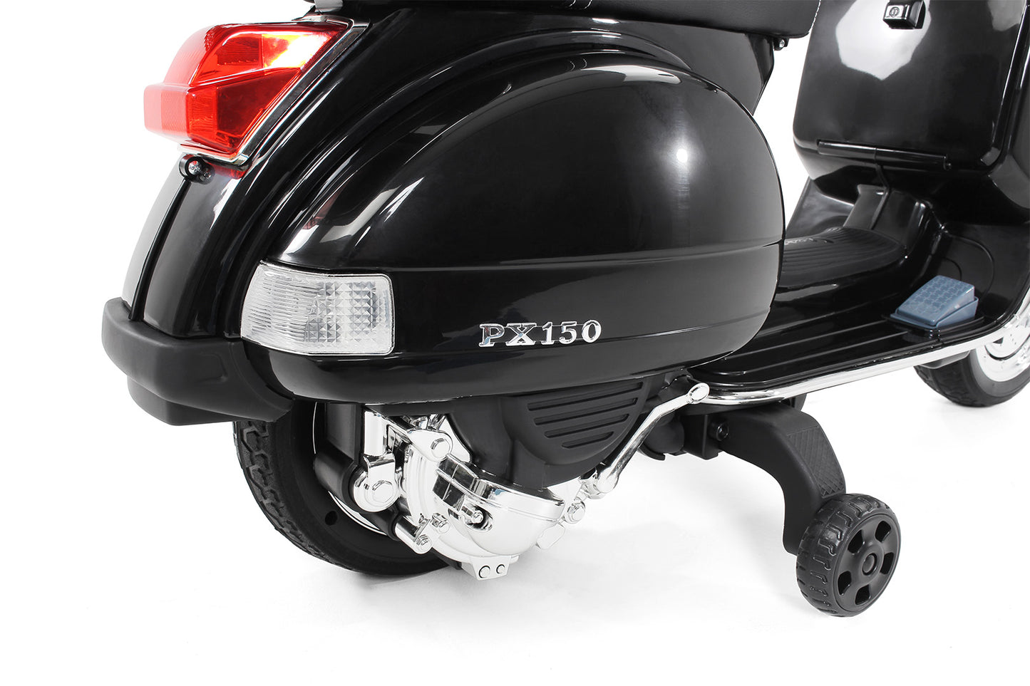 Kinder-Elektroroller Vespa, lizenziert, EVA-Reifen, LED-Scheinwerfer, Koffer, Soundmodul, Stützräder